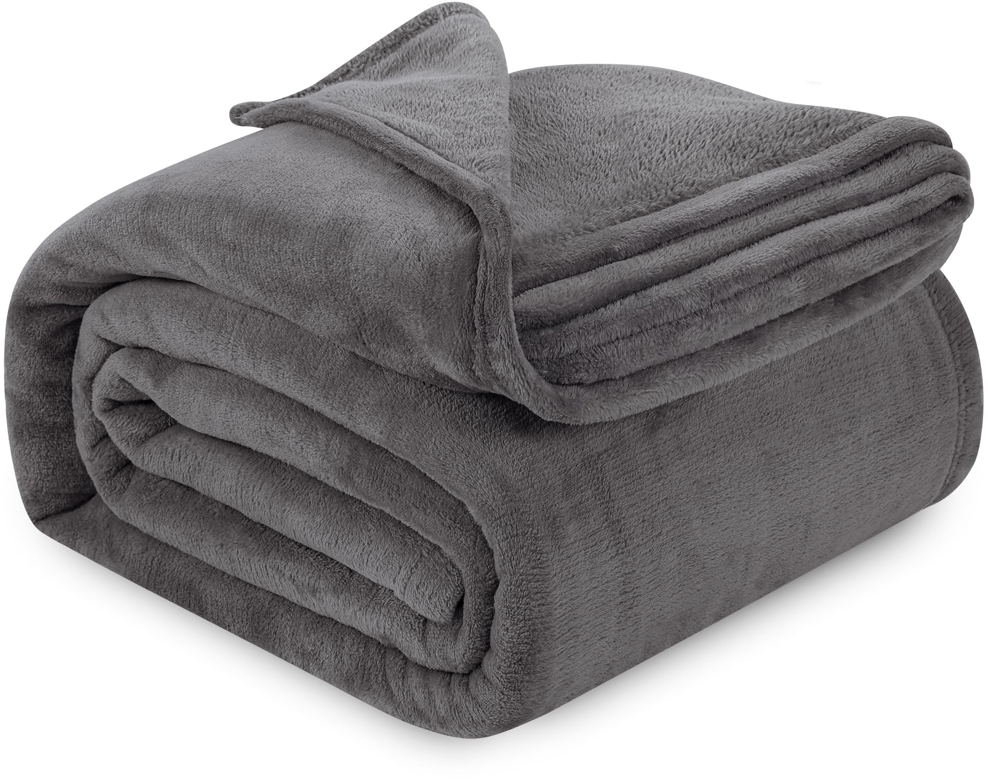 Utopia Bedding Grey Fleece Blanket King Size Fuzzy Soft Anti-Static Microfiber Bed Blanket (90x102 Inch)