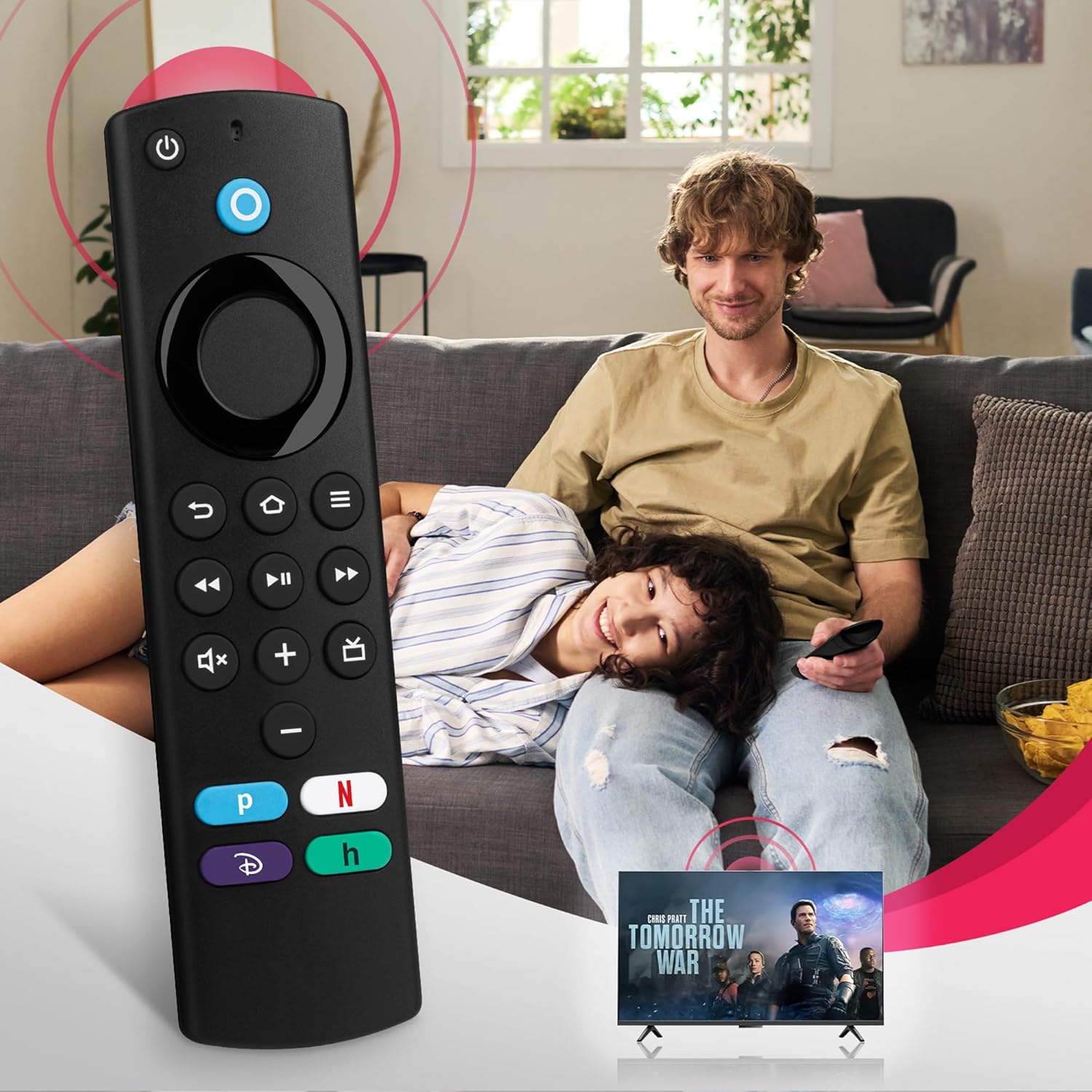 Replacement Remote Control with Voice Function Fit for Fire Smart TV 3rd Gen, Fit for Smart TV Cube (1st Gen & 2nd Gen), Fit for Smart TV Stick(2nd Gen, 3rd Gen, Lite, 4K)