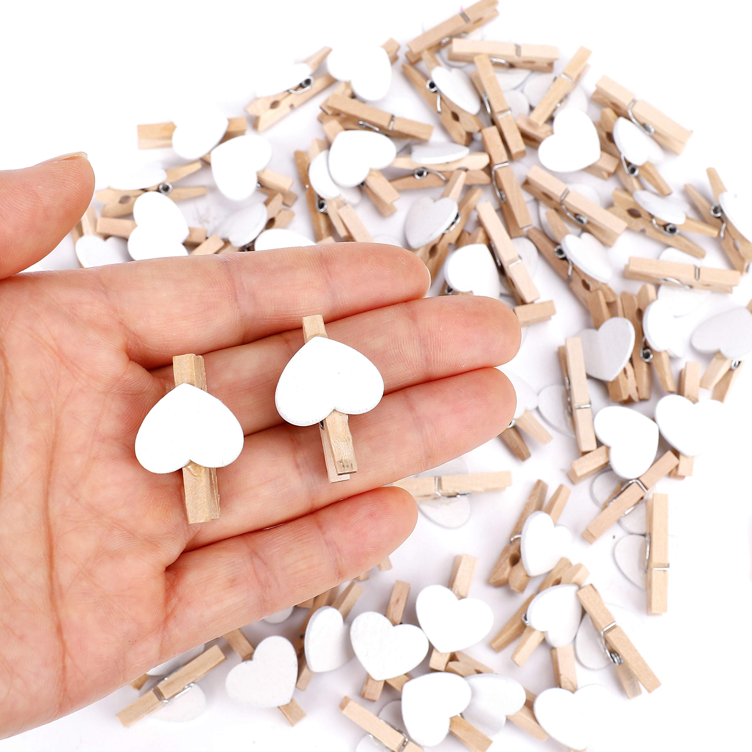 100 Mini Mollette Legno A Cuore Colorate Arcobaleno | Per Foto Decorazioni Feste Matrimoni San Valentino - 2