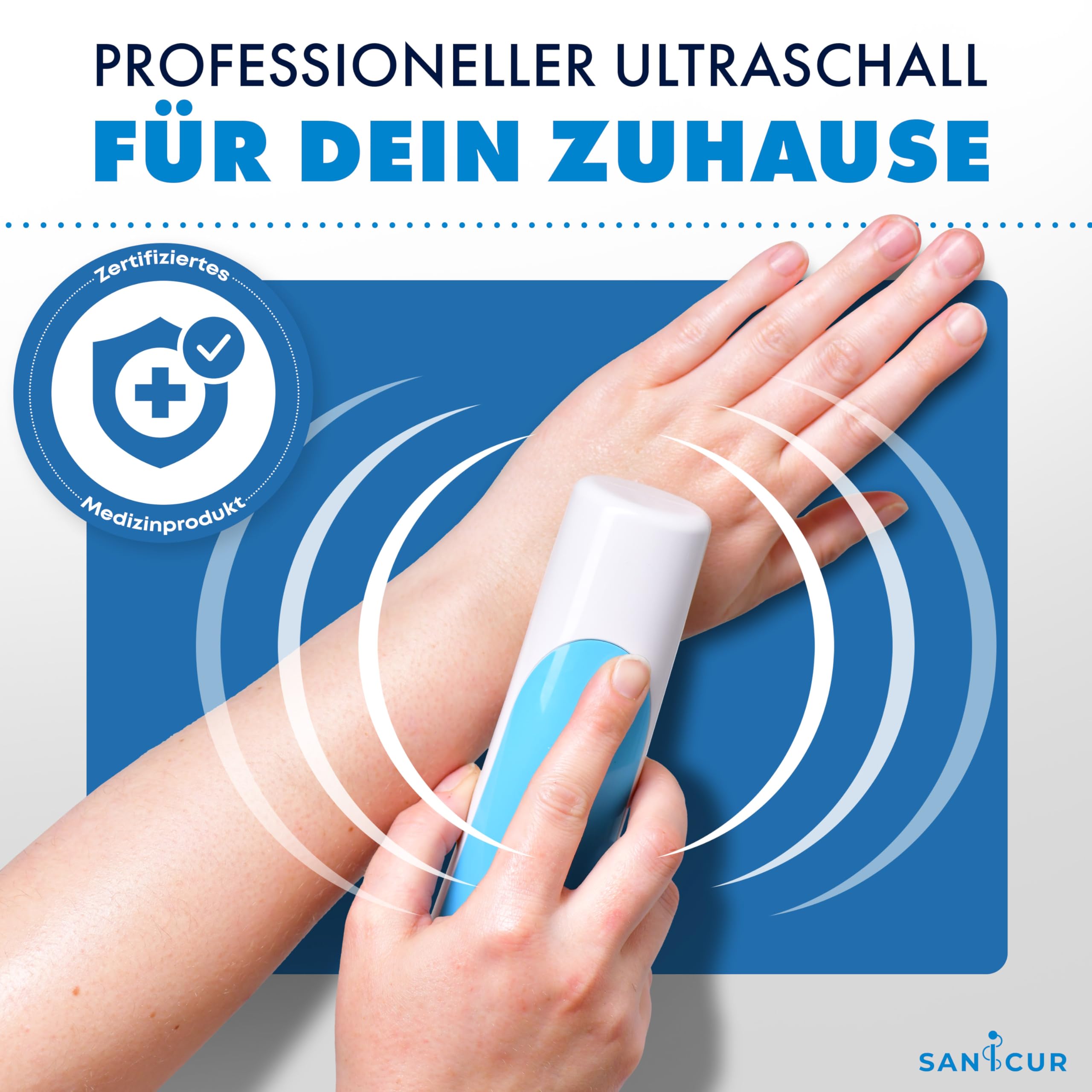 Dispositivo per la terapia del dolore ad ultrasuoni, dispositivo medico certificato, efficace per dolori muscolari, artrosi, stiramenti e tensioni, gel ultrasonico da 150 ml, 3 livelli di