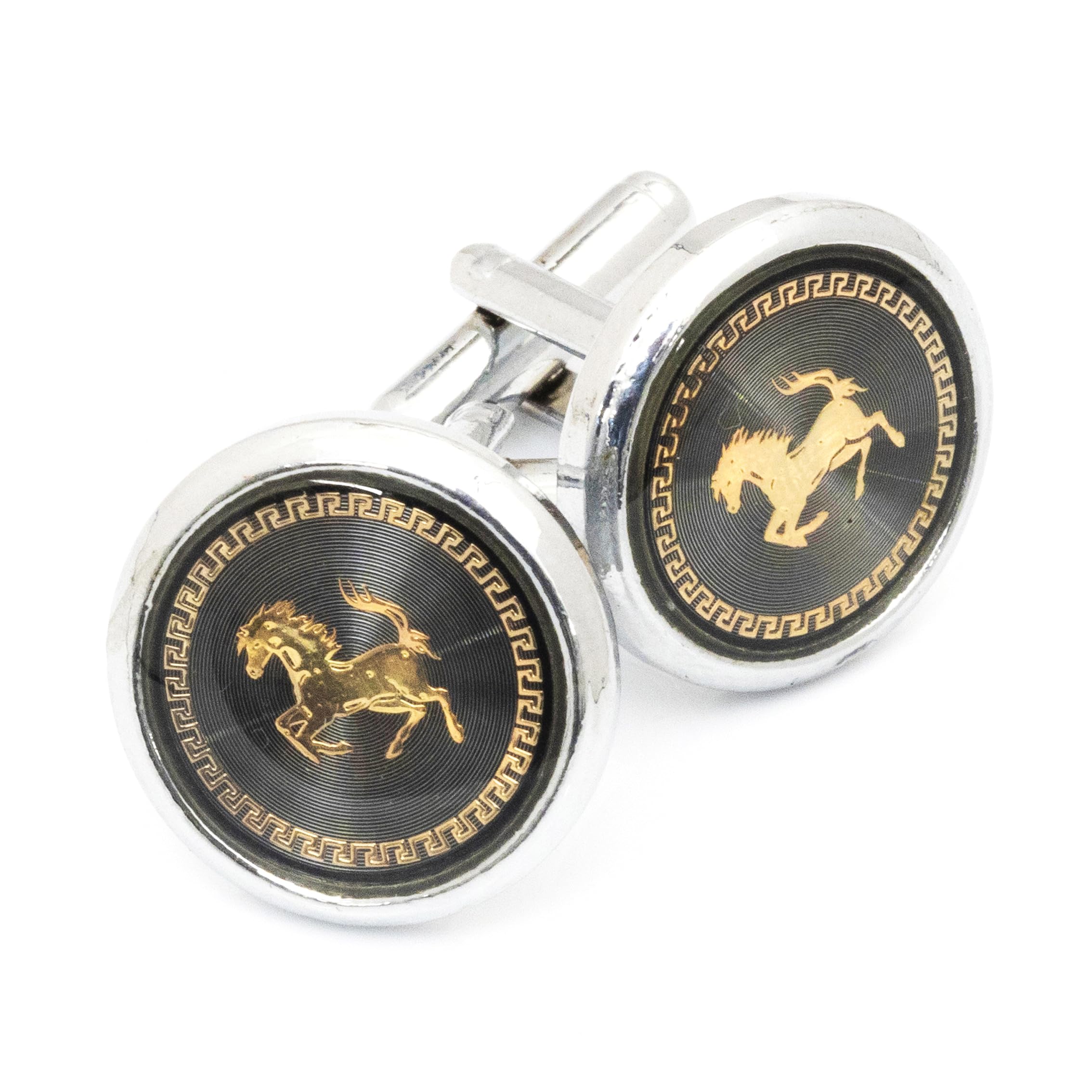 Black Horse Cufflink Set for Men-image-38