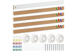 5 Pcs 48'' x 1'' Cork Strips Bulletin Bar Strips for Wall...