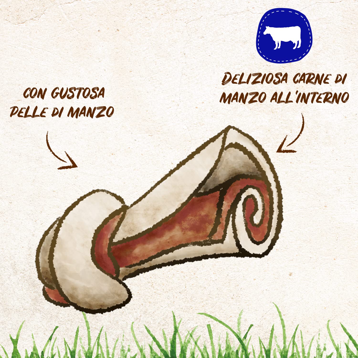 8in1 Delights Beef Bones XS Ossa masticabili per cani piccola taglia sensibili manzo pelle di manzo 7 pezzi