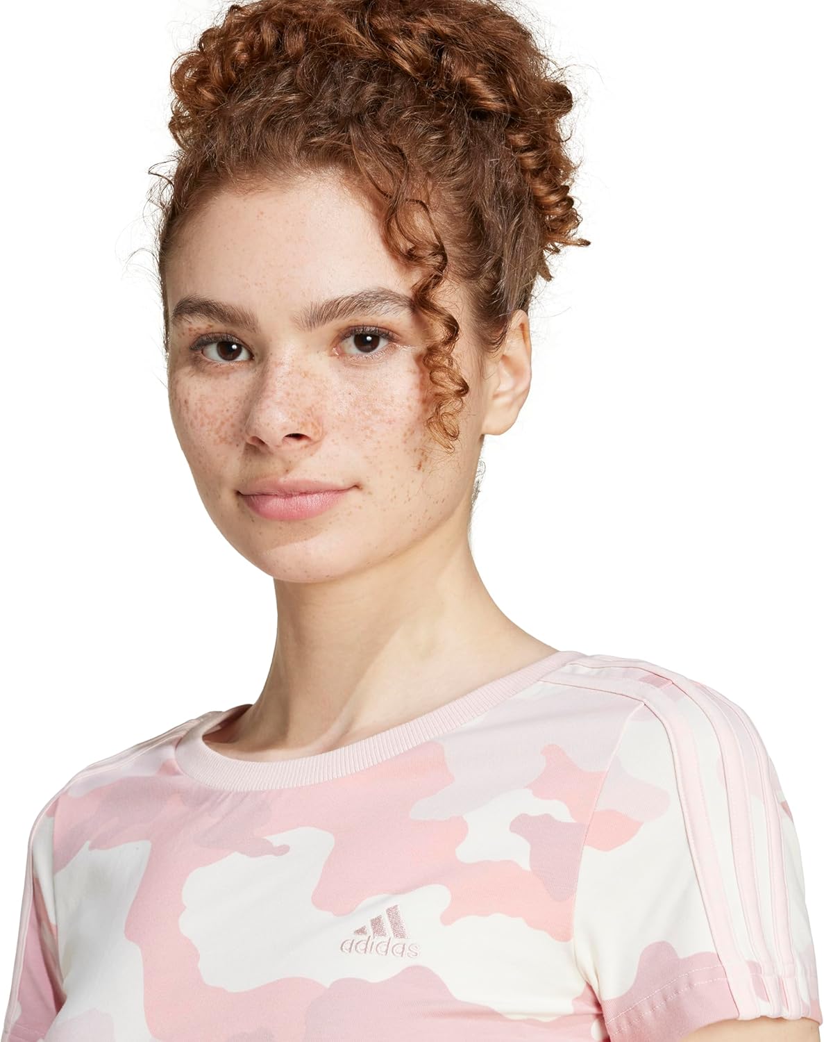 Adidas Womens Essentials 3-Stripes Camouflage Printed Baby T-Shirt - Image 3