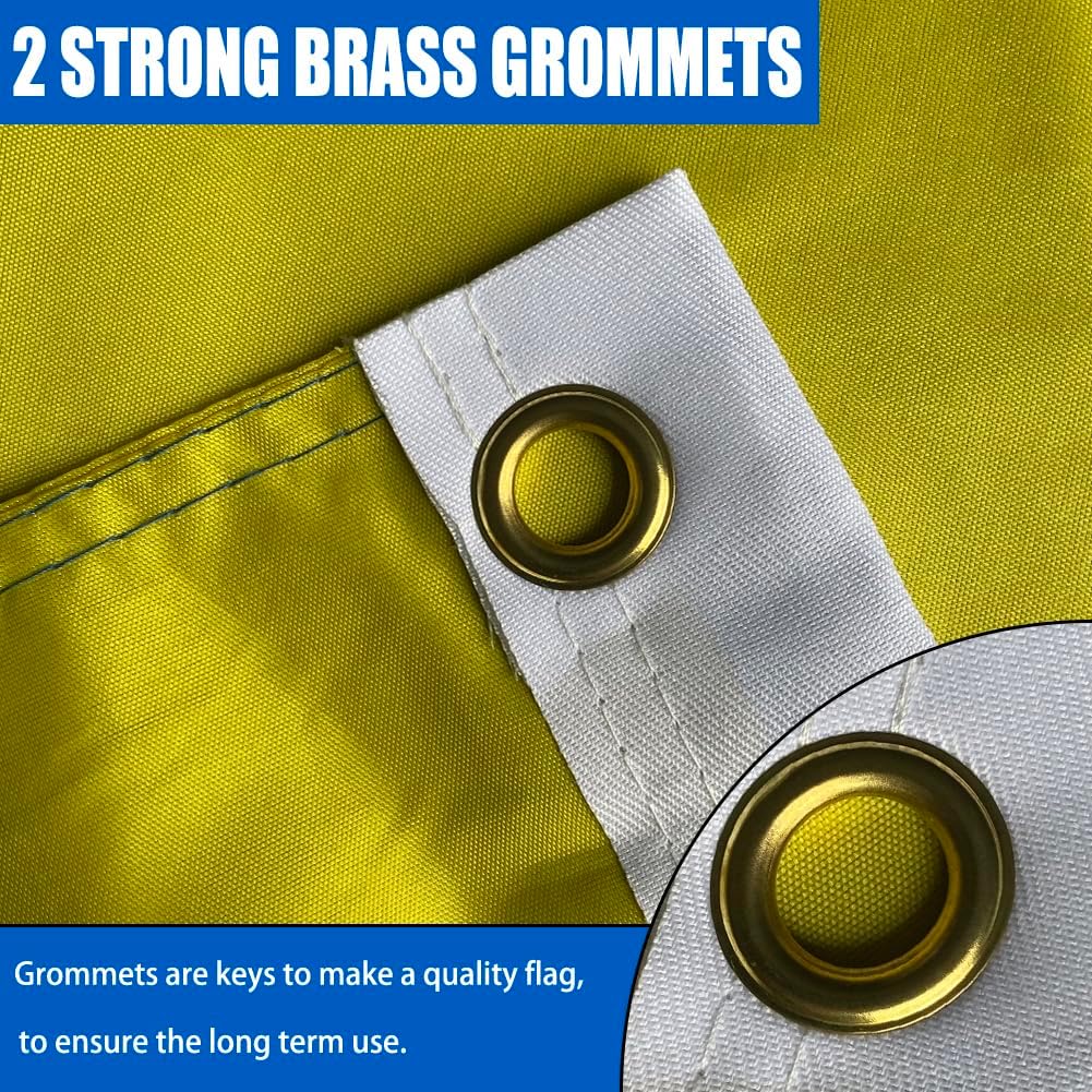 Double Sided Ukraine Trident Flag 3x5 ft Outdoor- Ukrainian National Flags Heavy Duty 210D Polyester with Brass Grommets - Image 5