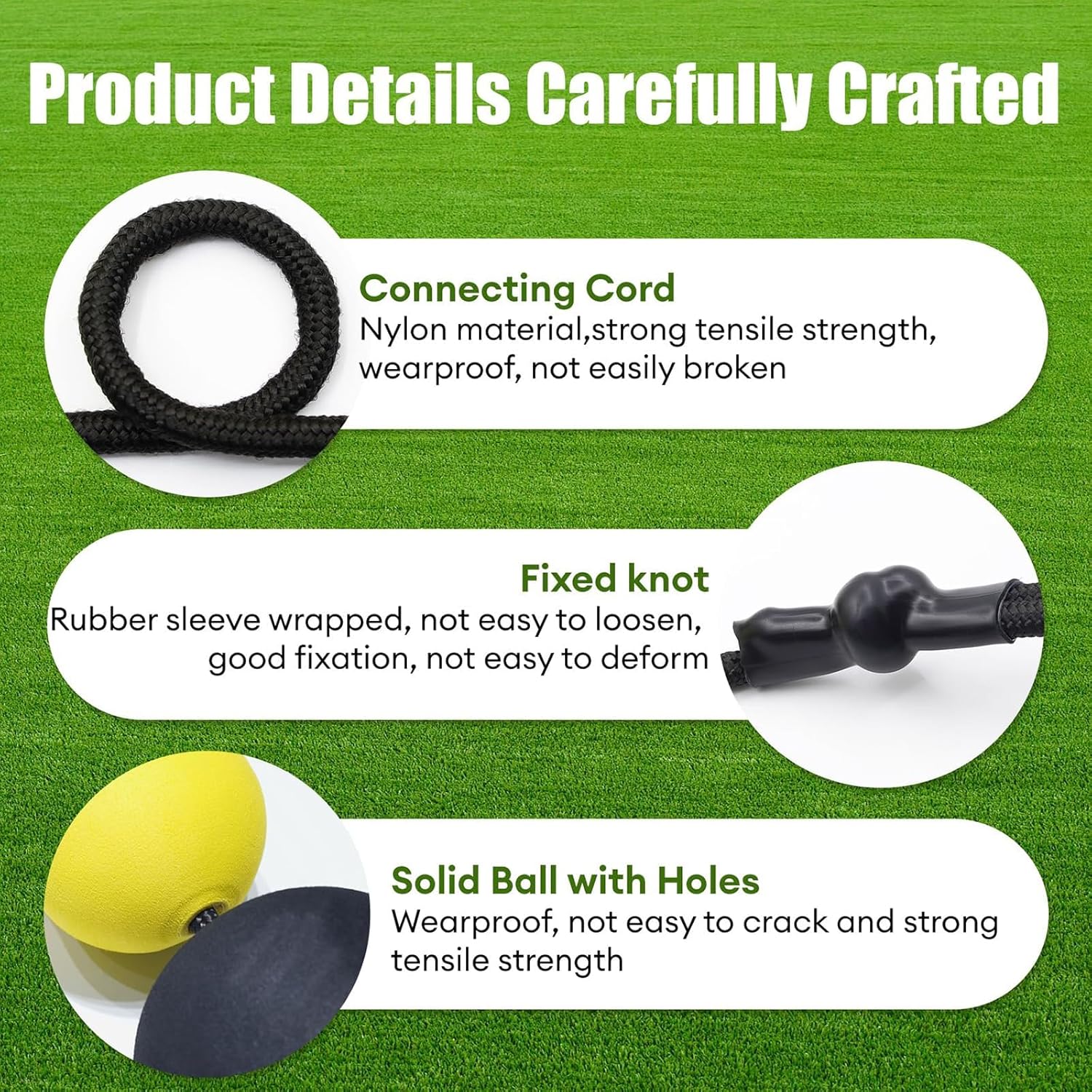 Football Training Rebound Chain, 4M Single Line Goalkeeper Ball Deflector with 2 Water Bag, Soccer Goalkeeper Training Equipment for Reflex & Agility, Improve Reaction Time & Ball Control for Soccer