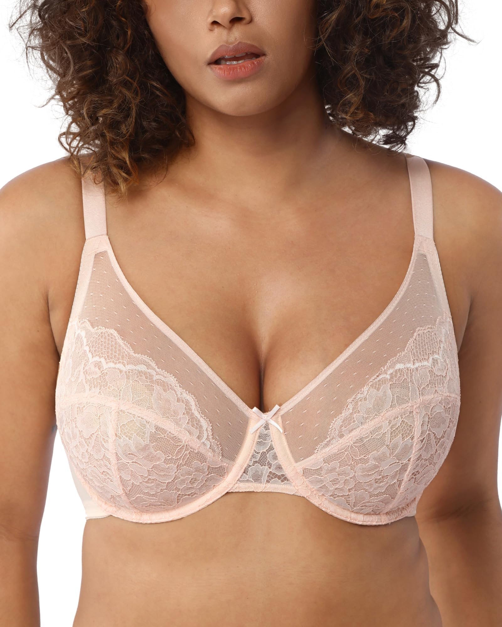Minimizer Bras for Women Enchante Full Coverage Underwire Bras Plus Size Lifting Floral Lace Bra for Heavy Breast