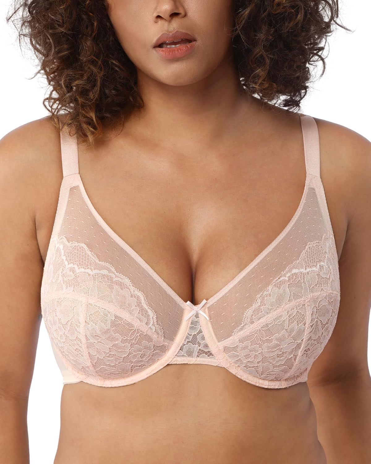HSIA Minimizer Bras for Women Enchante Full Coverage Underwire Bras Plus Size Lifting Floral Lace Bra for Heavy