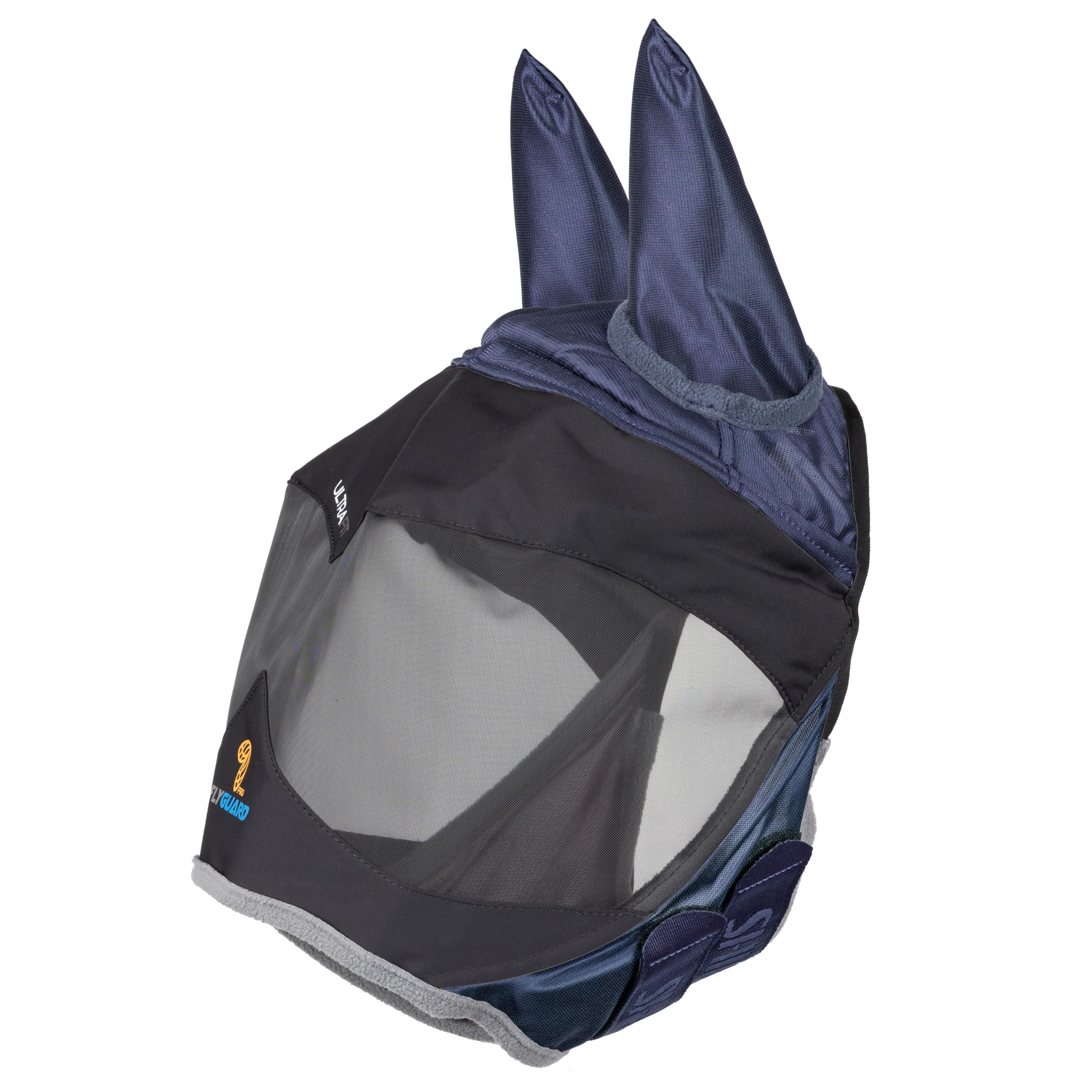 Shires FlyGuard Pro Deluxe Fly Mask with Ears – Small Pony Size | Premium Fine Mesh Protection | Lightweight Breathable Fly & Insect Guard | Secure Fit | Navy