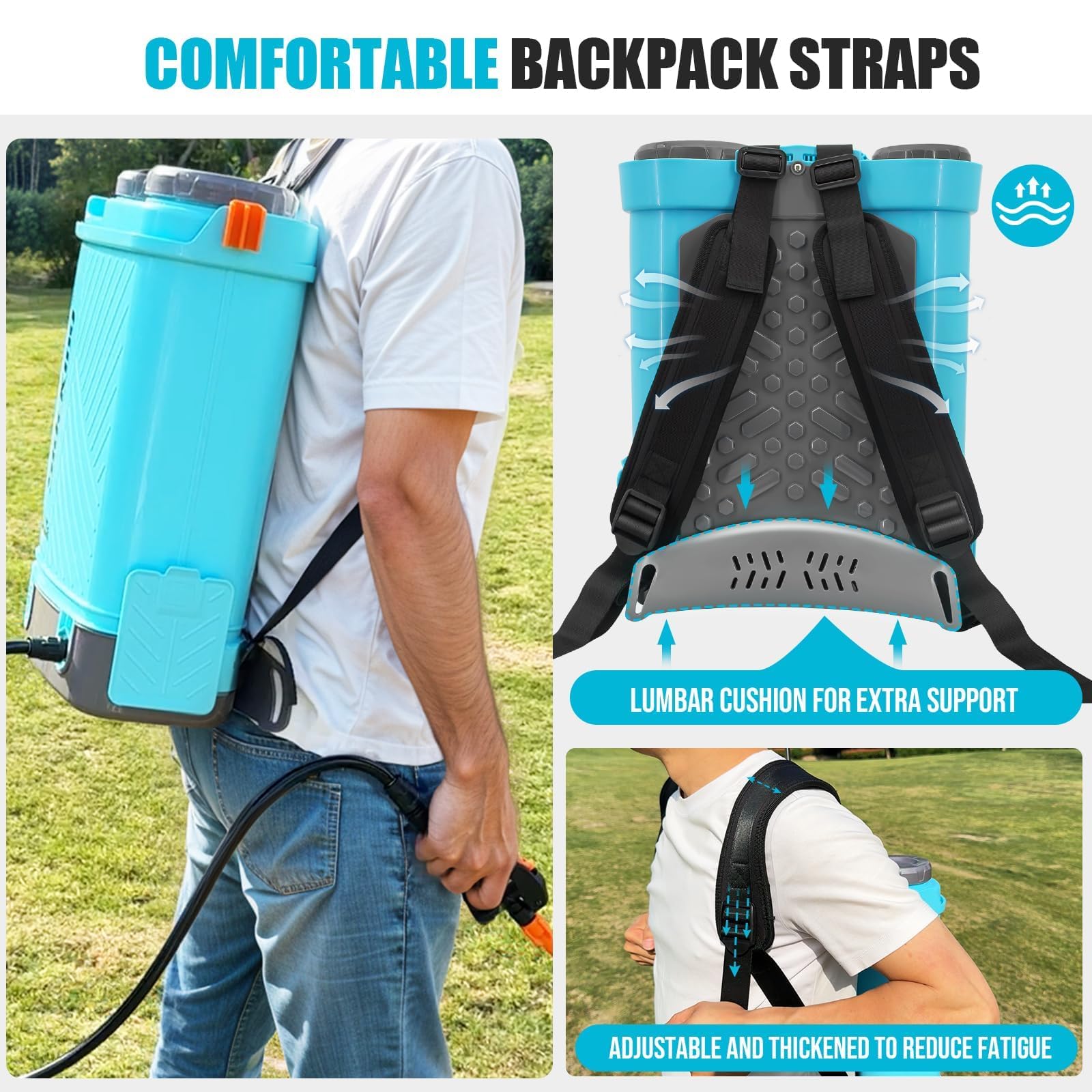SideKing Knapsack Sprayer 16L, Electric Garden Sprayer Compatible with Makita 18V, Telescopic Wand, 5 Nozzles, 100 PSI Powerful Pressure Sprayer for Gardens, Lawns, Patios, Driveways(Battery Inc) — view 4