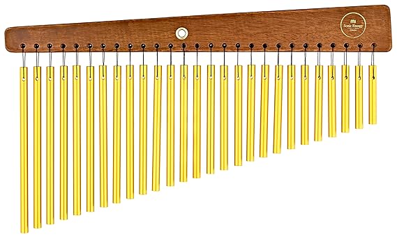 Meinl Sonic Energy CH27WB Single Row Chimes with 27 Gold Anodized Aluminum Alloy Bars, Walnut Brown