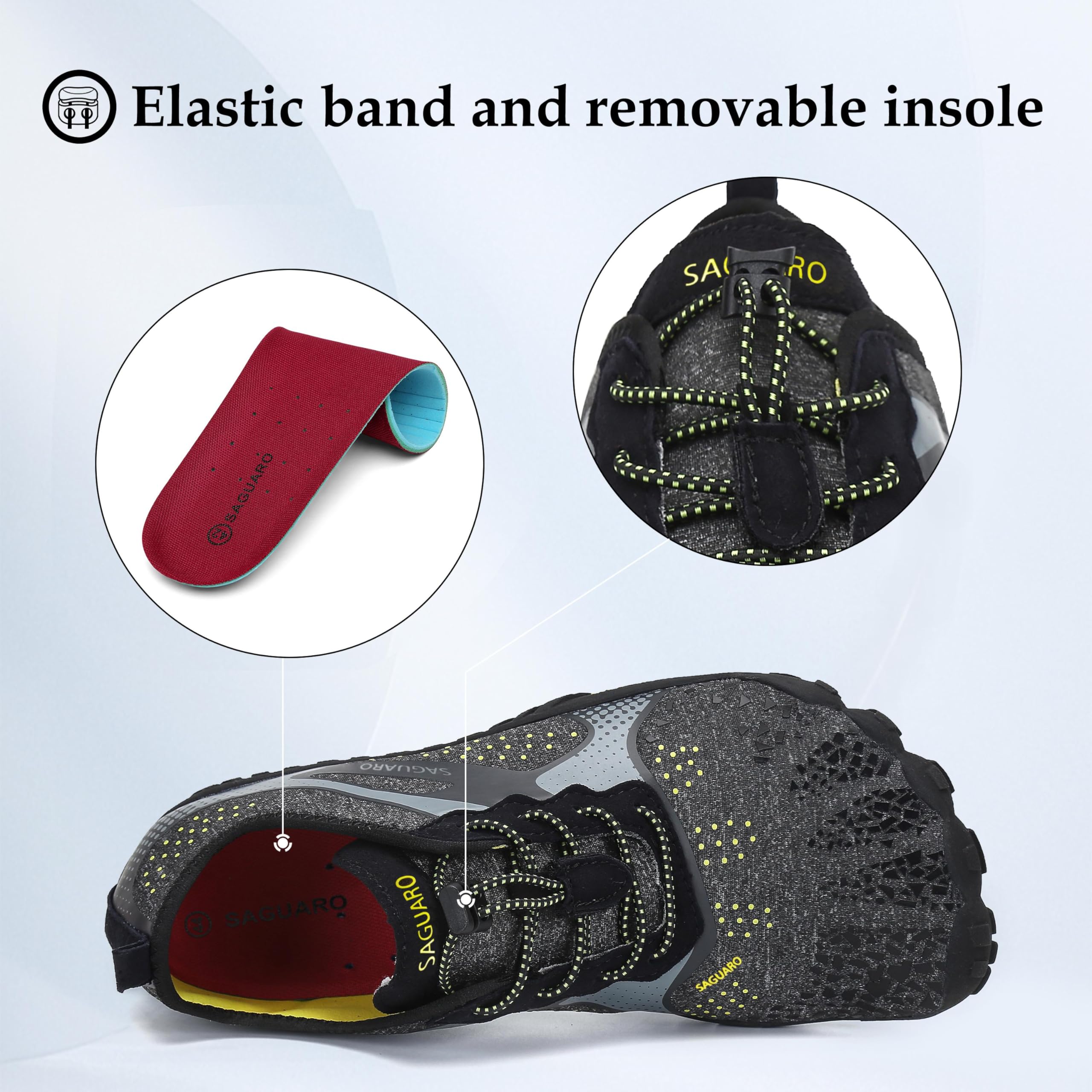 SAGUARO Scarpe Barefoot Minimaliste Uomo Scarpe da Trail Trekking Scarpette da Scoglio