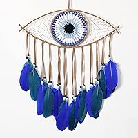 Vista 1 de Holmgren Atrapasueños de ojo Turco - Hecho a mano azul para arte de pared, decoración de apartamento, dije de buena suerte para oficinas del hogar