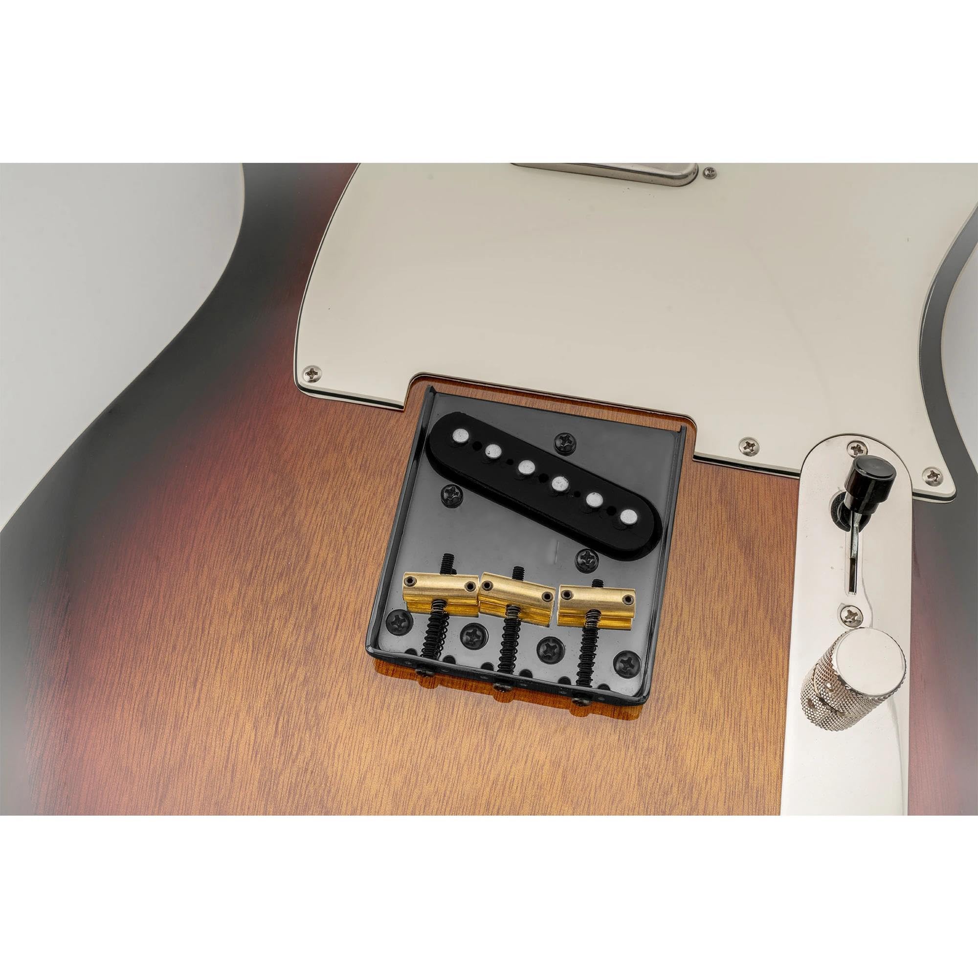 Mostek Gitarowy Mostek Vintage 54 Mm Z 3 Mosiężnymi Siodełkami Do Części Zamiennych Gitary Elektrycznej(Black)