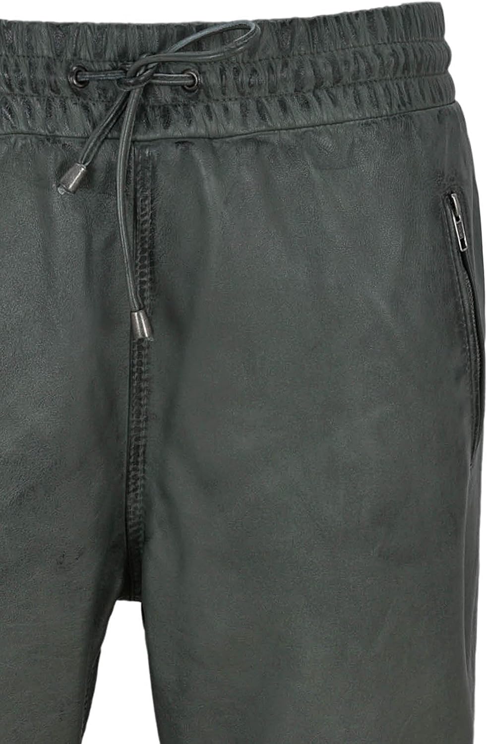 Mens Real Leather Trouser Sweat Track Pant 100% Lambskin Zip Jogging Bottom 3040