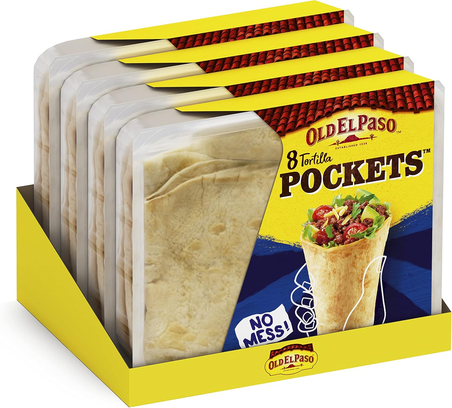 Old El Paso Tortilla Pockets Mexican Tortilla Wrap 223g (Pack of 4