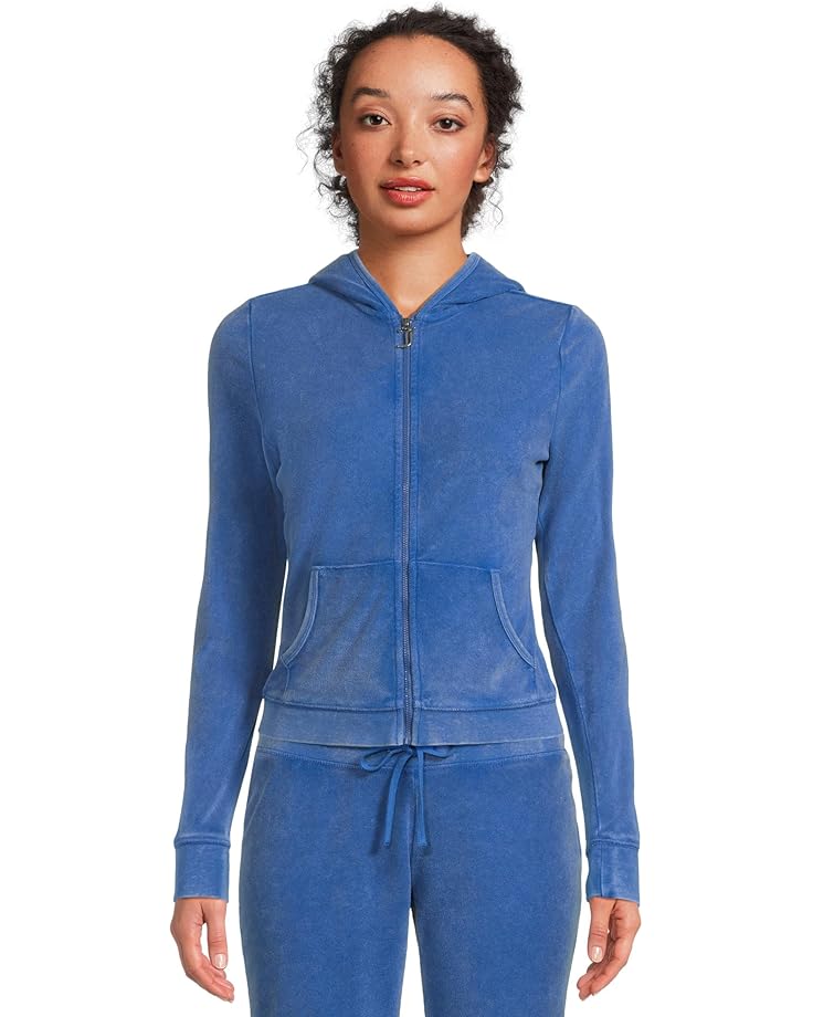 Juicy Couture Washed Towel Terry Heritage Jacket With Graphic - Main View