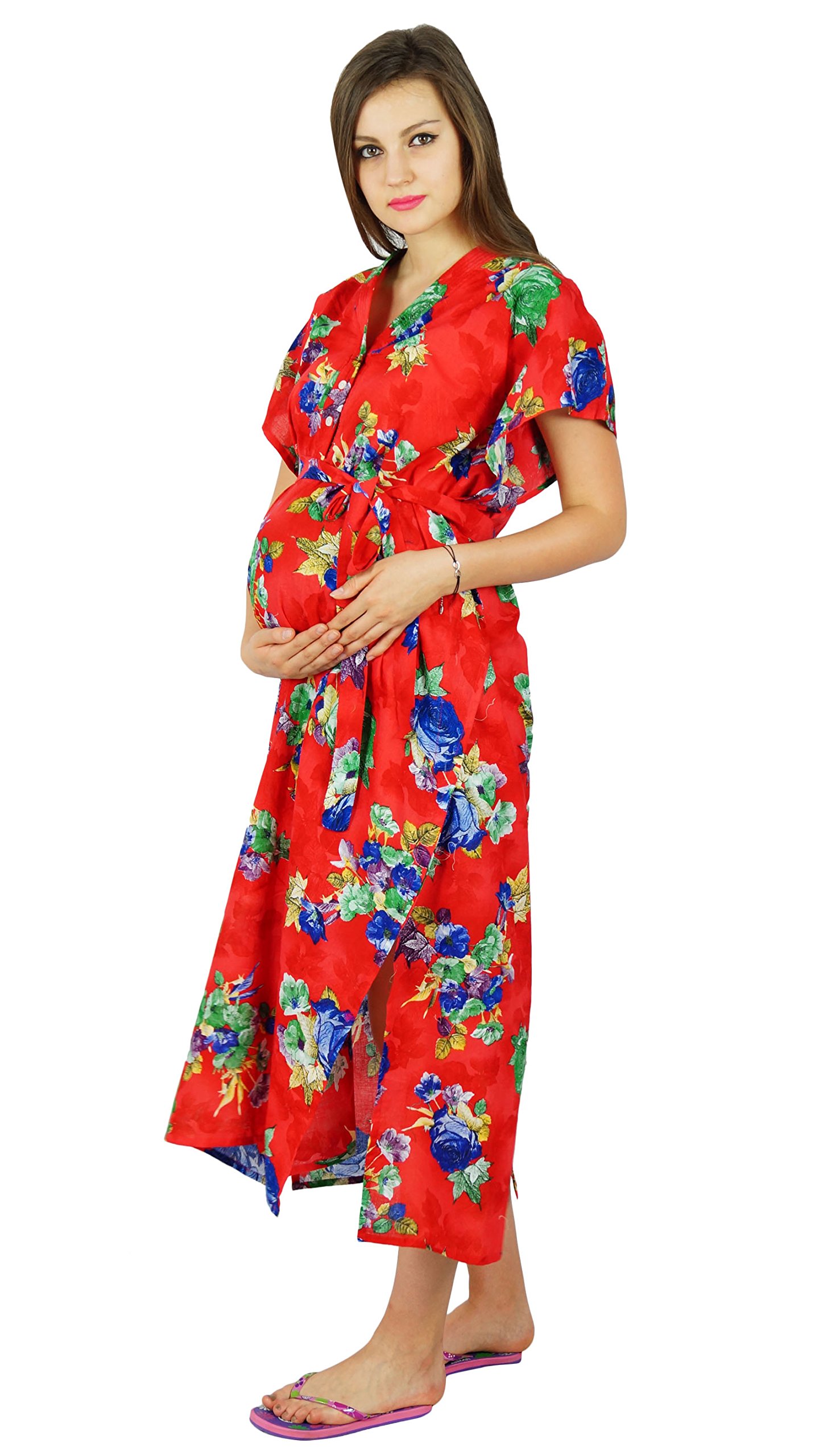 Bimba Maternity Delivery Gown Nursing Nacht tragen Front & Back Buttons Geschenk