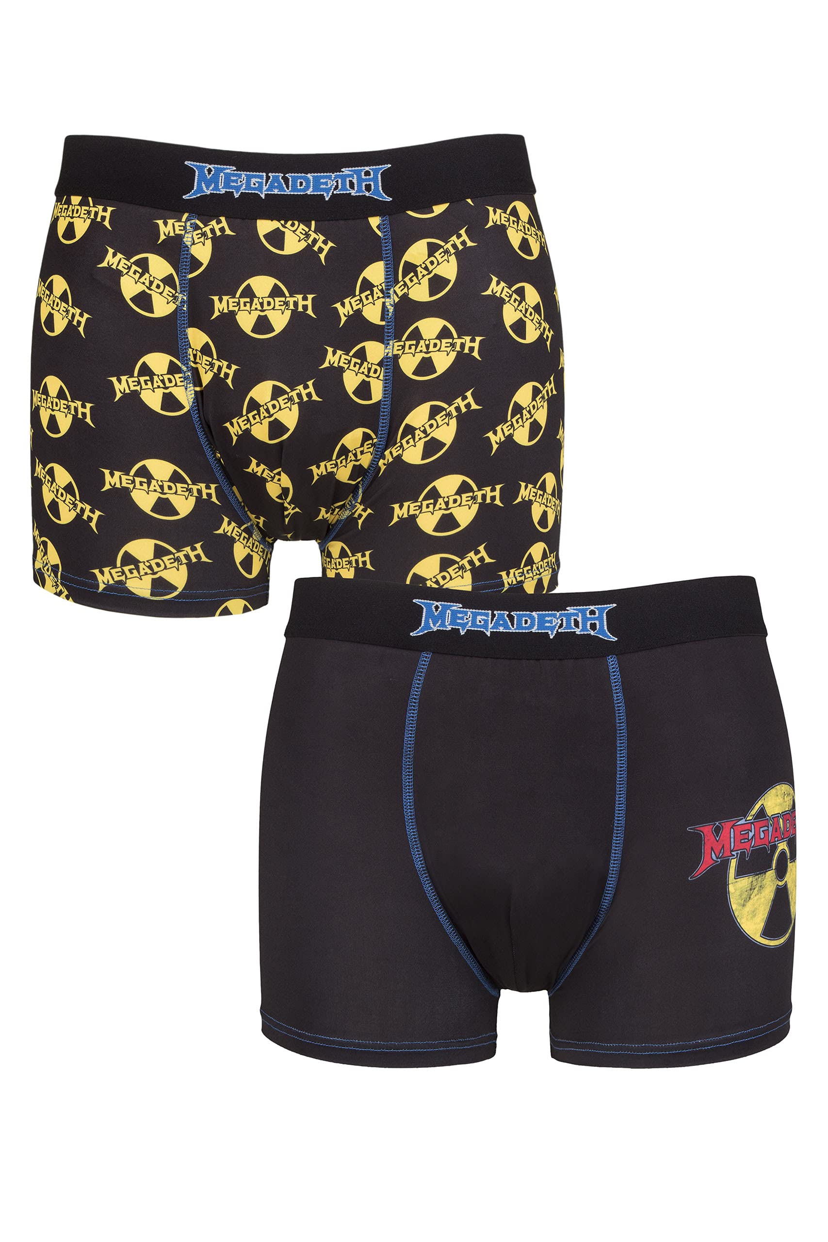 SockShopMen's Megadeth Exclusive to Gift Boxed Classic Rock and Heavy Metal Boxer Shorts - Pack of 2 Assorted Designs – Quirky Gift Ideas for Him