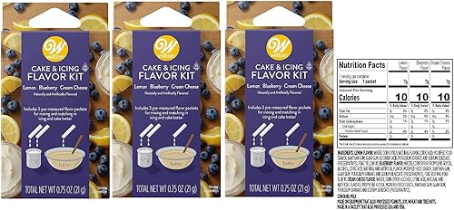 Miniatura 1 de Wilton Kit de sabor a pastel y glaseado de 3 piezas, limón, arándano y queso crema