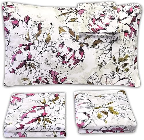 Vista 182 de Juego de sábanas extrasuaves de tamaño queen, ropa de cama transpirable y lujosa con correas elásticas integradas para las esquinas, colección