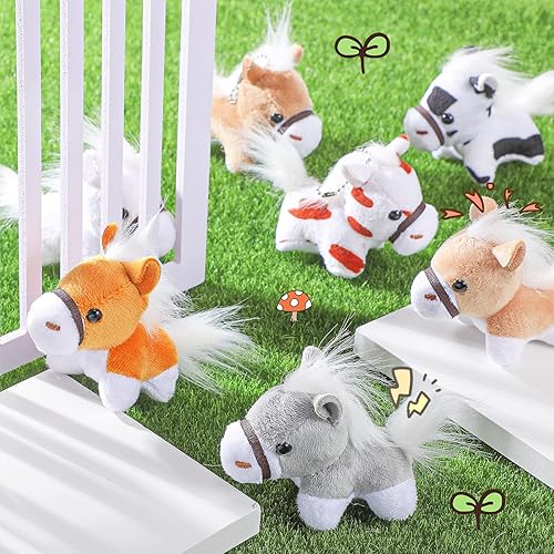 Miniatura 2 de Hungdao 36 piezas de animales de peluche de caballo a granel de 3.15 pulgadas, recuerdos de fiesta de caballos de ganado realistas, animales de