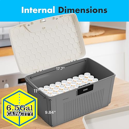 Miniatura 3 de SereneLife Contenedor de almacenamiento con cerradura, capacidad de 6.5 galones, caja de almacenamiento resistente con cerradura de combinación,