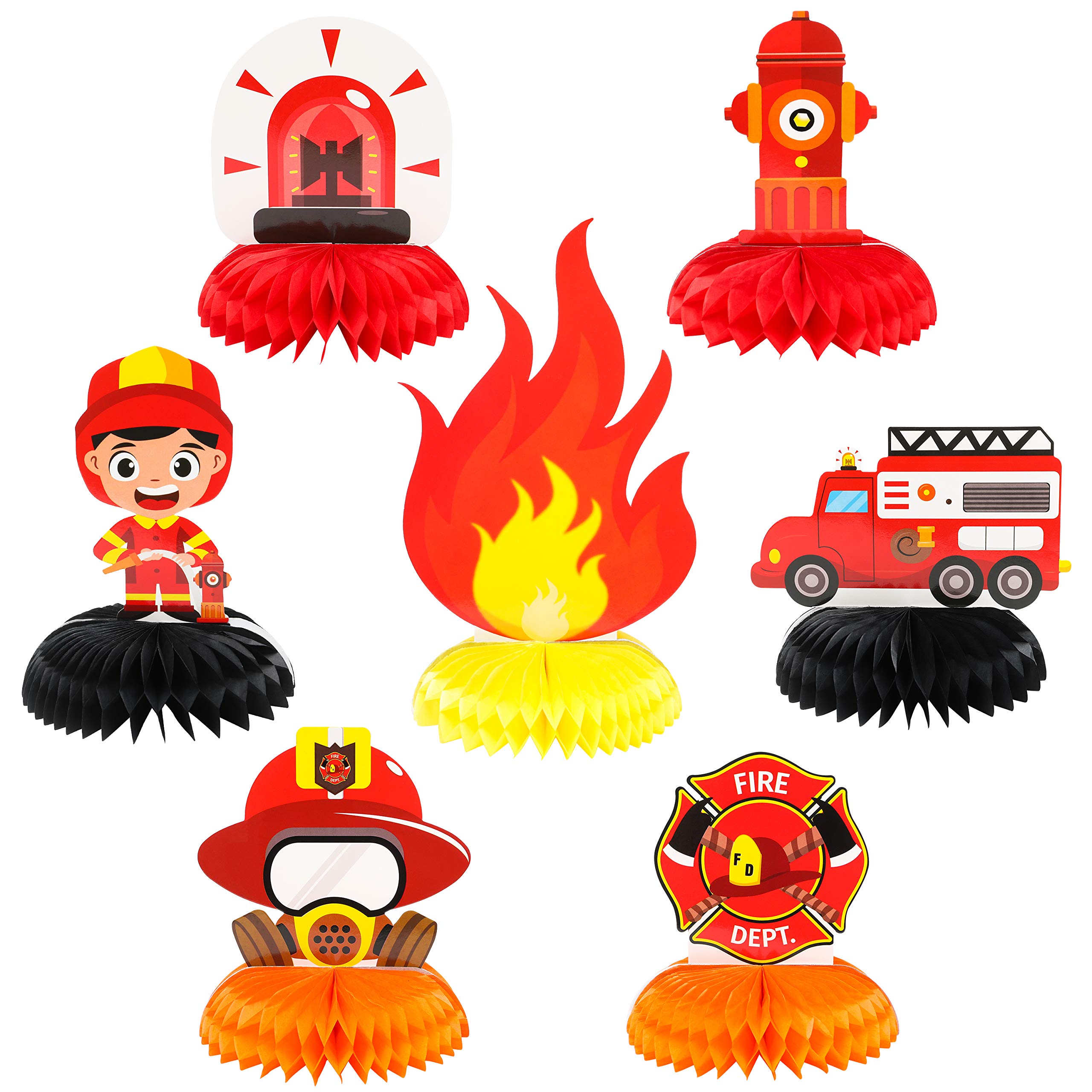 Buy MALLMALL6 7Pcs Firefighter Centerpieces Fireman Themed