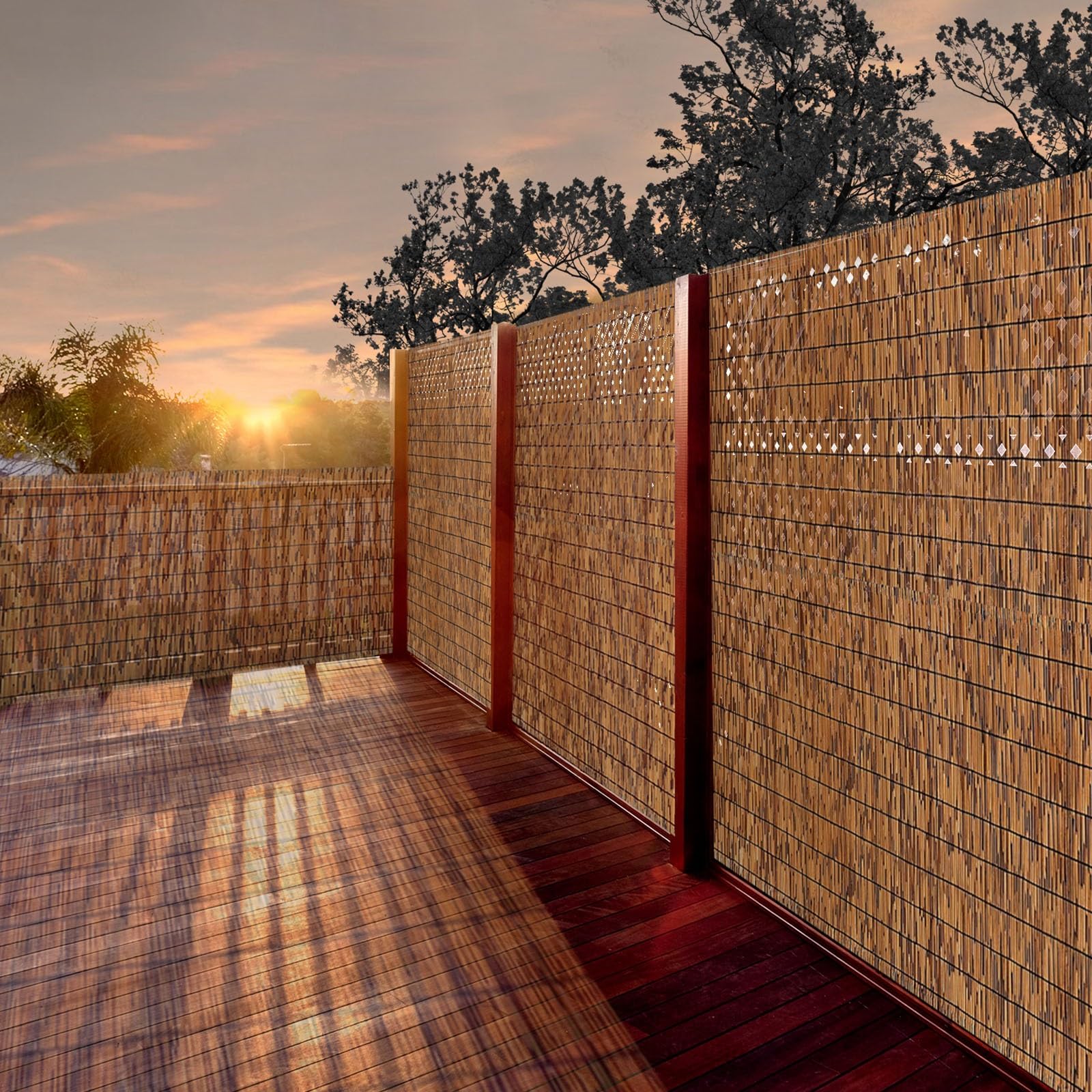 Strohmatten Sichtschutz Balkon Zaun Garten Bambus Sichtschutz 120 Hoch  Schilfrohrmatte 200x600 120x600 180x600 100x600 Bambuszaun 180 Cm Hoch  Wetterfest Balkon-verkleidung Natrlicher Schilfrohr Holz : Amazon.de:  Garten