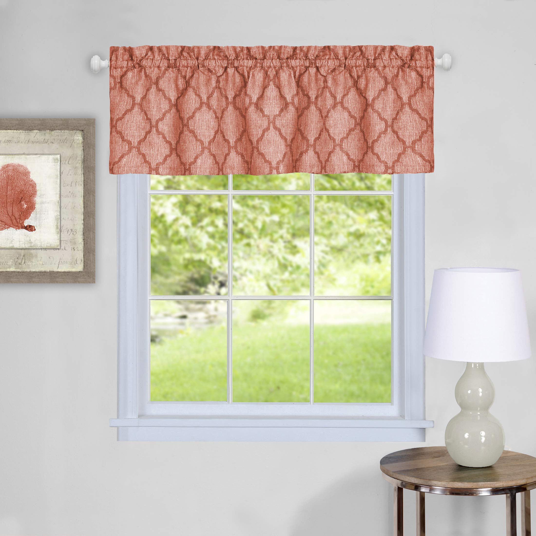 Achim Home Furnishings Colby Tier and Valance Set 58 x 36/58 x 14 - Orange