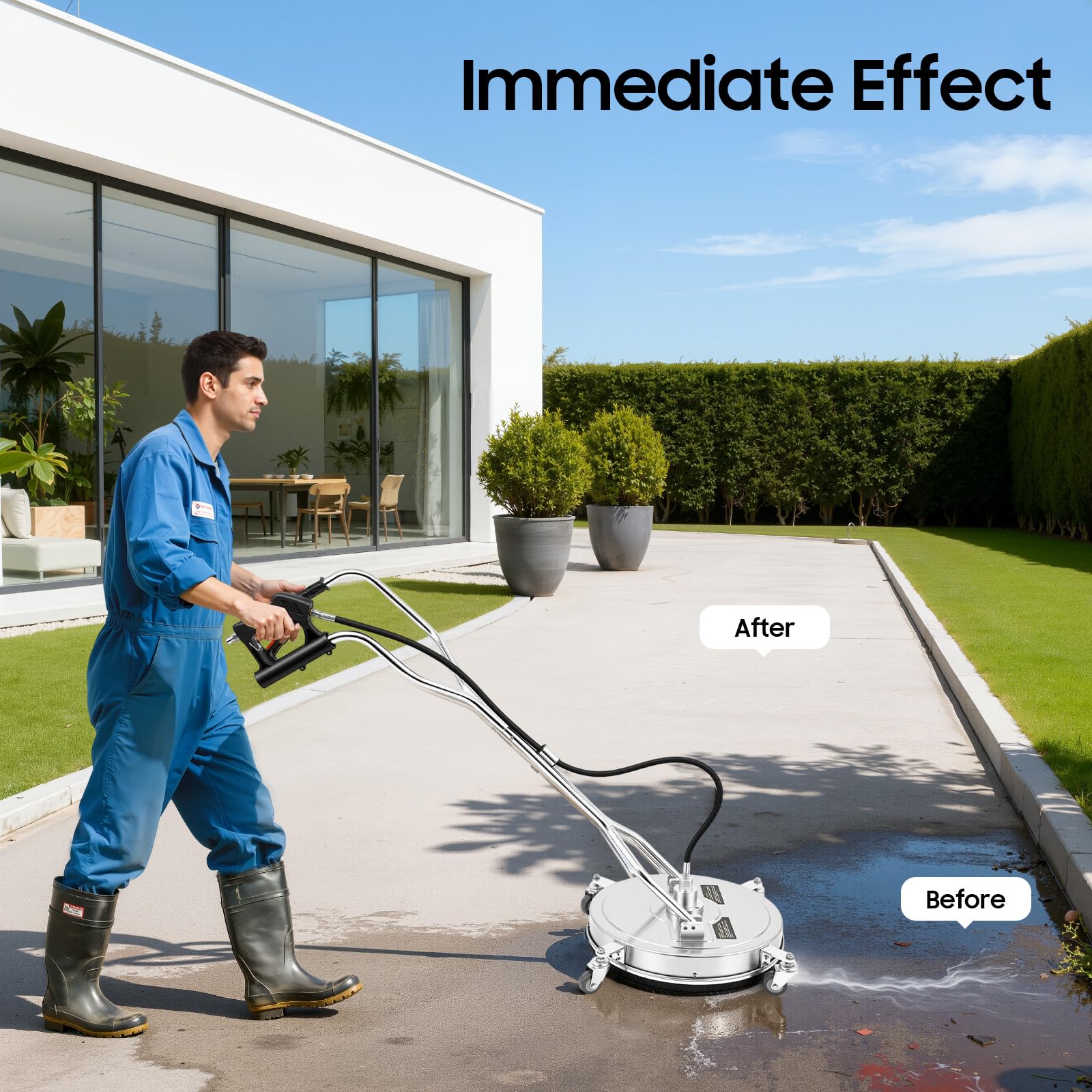 4500PSI - Limpiador de superficies para hidrolimpiadoras de 20 pulgadas, alta presión, 25 l/min, flujo de agua, máquina de limpieza de suelos, temperatura del agua 70 °C