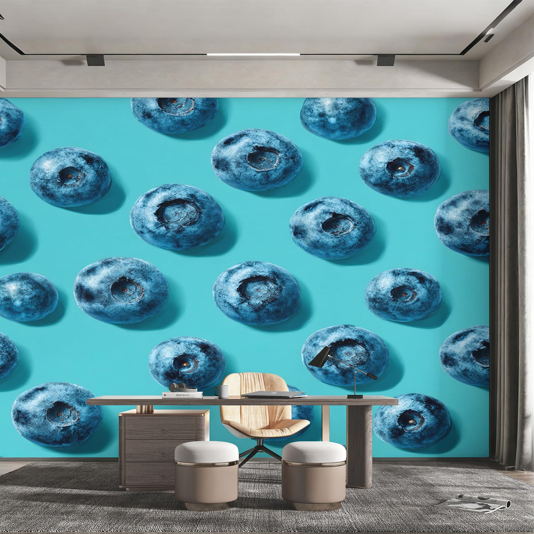 Papier peint panoramique myrtille grand format poster mural fruits 3D
