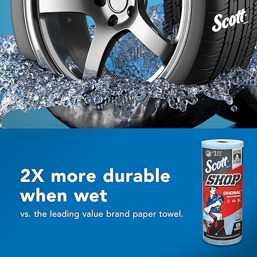 Miniatura 11 de Scott Original (75147) - Toallas para taller, azules, (55 toallas por rollo, 12 rollos por caja, 660 toallas por caja)