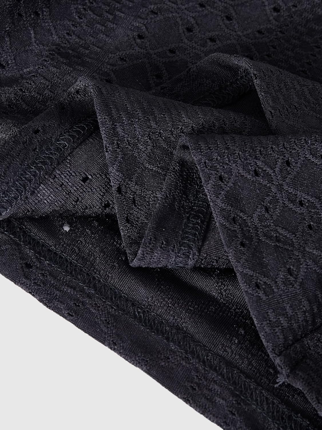 Women's Elegant Wrap V Neck T Shirts Eyelet Embroidery Ruched Long Sleeve Dressy Casual Tops - Image 5