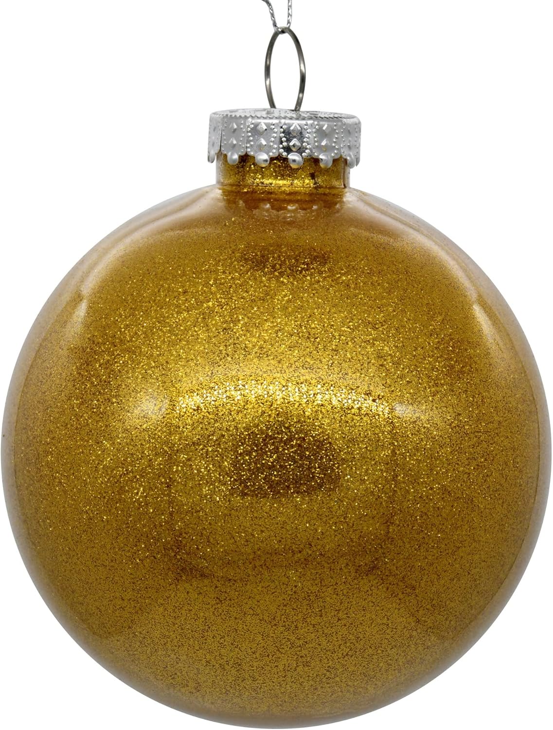 Vickerman 3" Clear Ball Christmas Ornament with Fuchsia Glitter Interior.