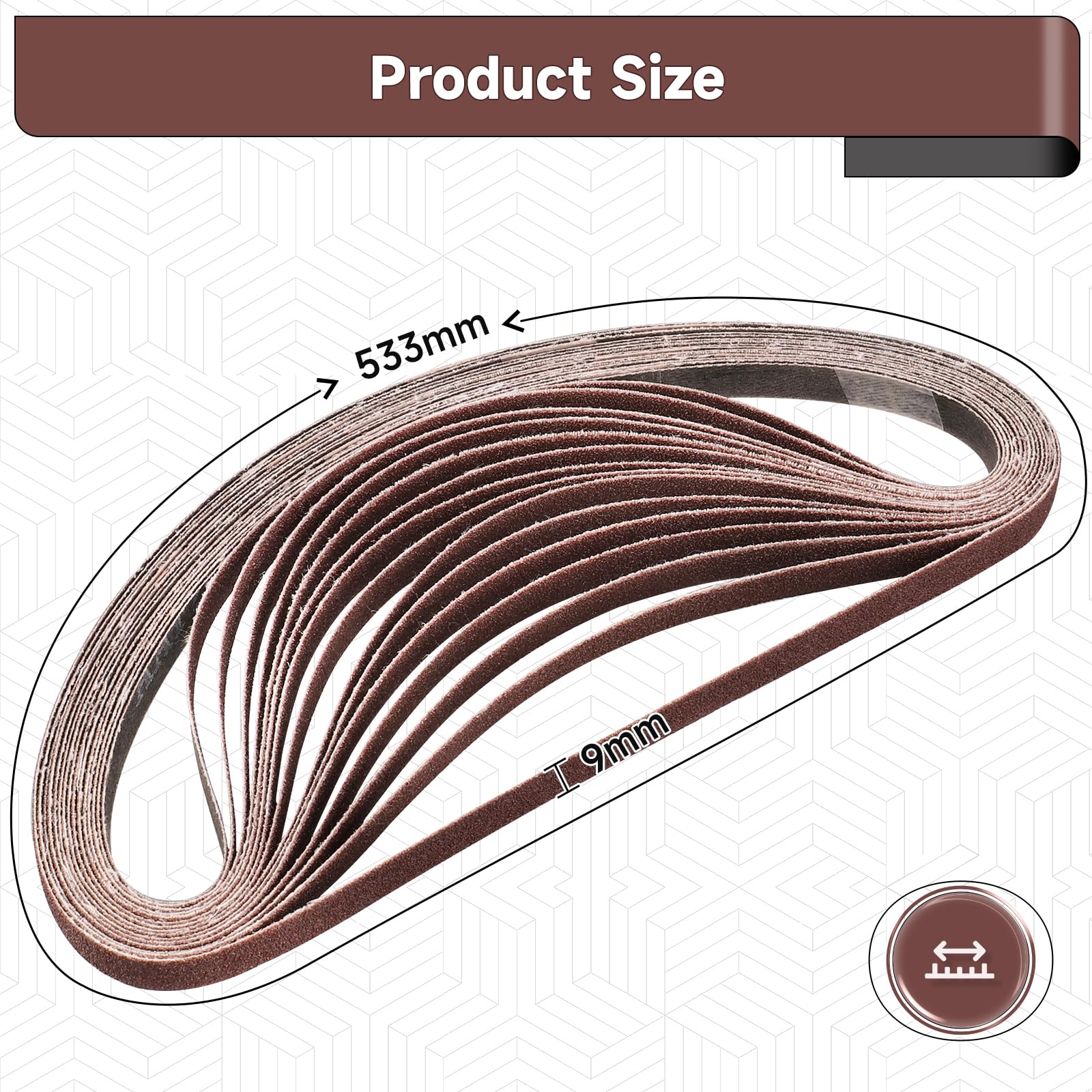 STEBRUAM Nastri Abrasivi 9 x 533 mm,30PCS 80 grana Levigatrice a Nastro