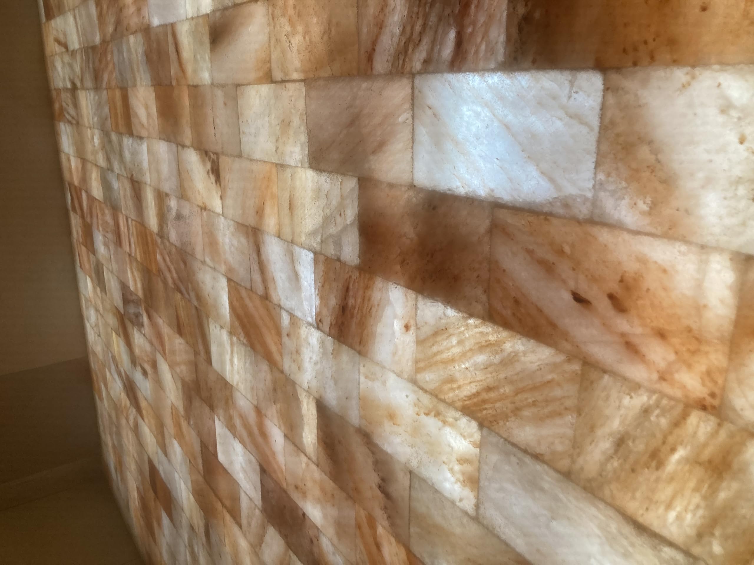 PARETE DI PURO SALE ROSA DELL'HIMALAYA CERTIFICATO SALT RANGE KEWRA PUNJUB PAKISTAN MATTONI PER SPA SAUNA BENESSERE ARREDO RELAX