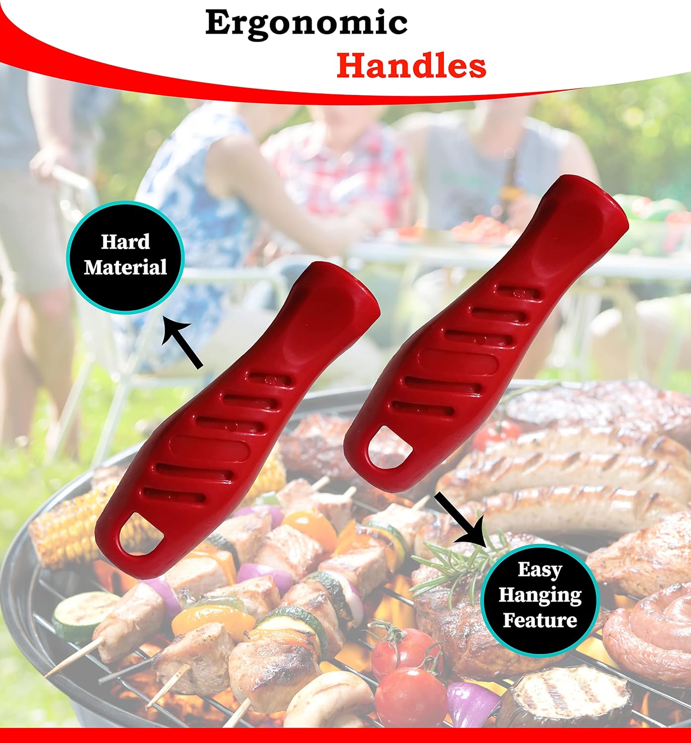 Food Flipper & Turners - Pigtail Flipper - 16 and 12 Inches BBQ Meat Turners - Long & Short 304 Stainless Steel Hook - Meat, Fish, Vegetable Cooking Set - BBQ Accessories - Barbecue Tongs - BBQ Fork