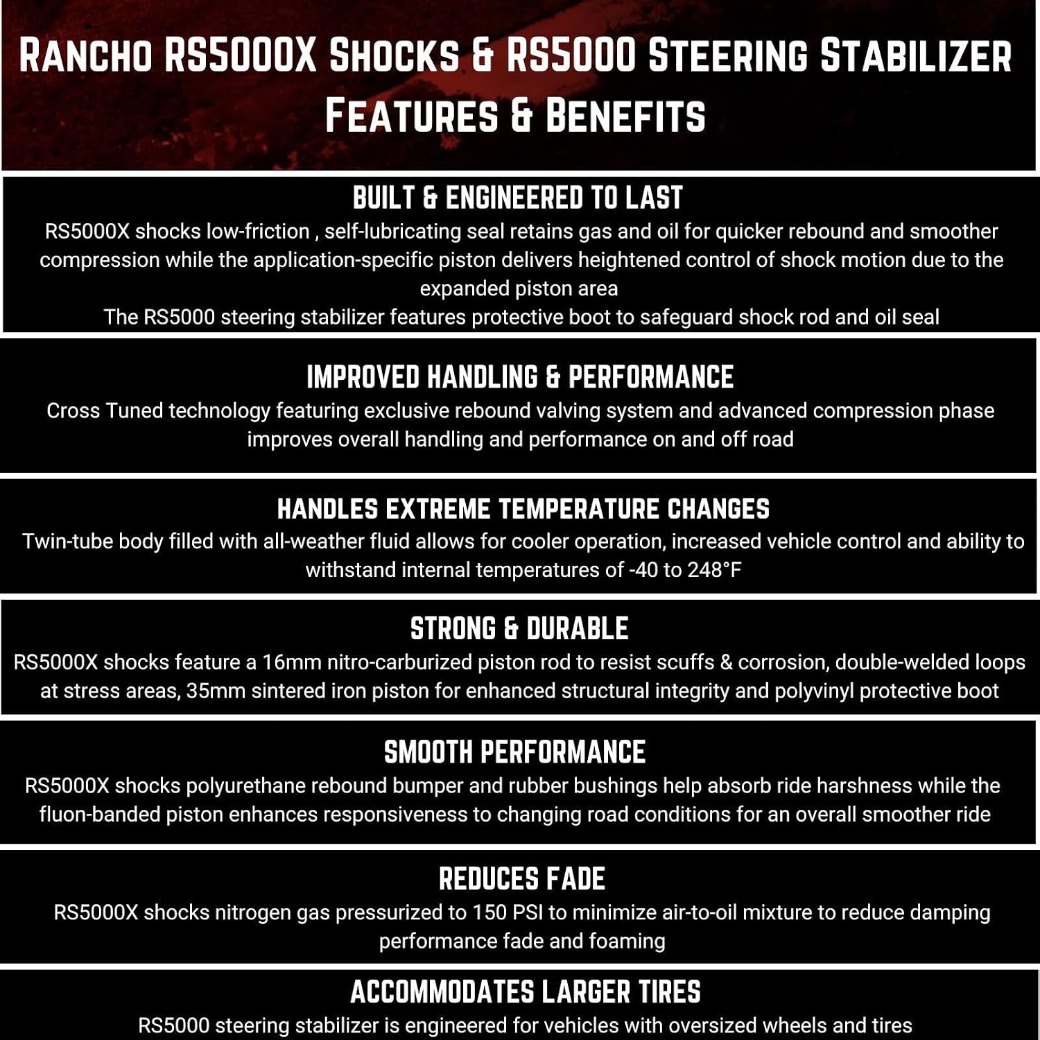 TrendsAuto Set of Rancho RS5000X Series Front & Rear Shocks fits 1994 1999 Ram 2500 4WD with 0” Lift & 8,800 lb. Gross Vehicle Weight | Includes Steering Stabilizer & TrendsAuto Decal