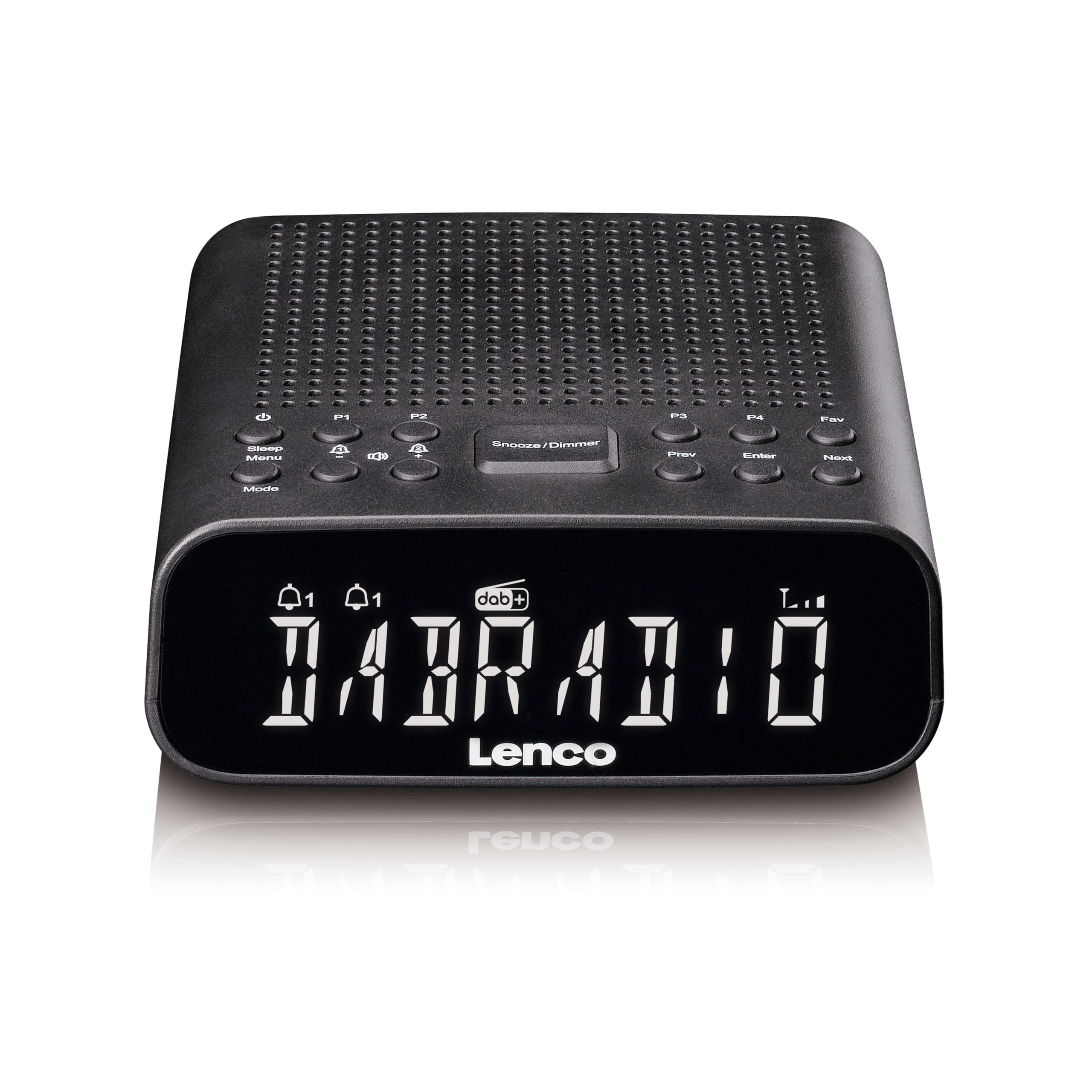 Lenco CR-606BK Radio-réveil Compact avec Dab+/FM, Bluetooth® 5.3, écran LCD à intensité Variable, Double Alarme, Fonction Snooze, Port de Charge USB et minuterie de Mise en Veille – Noir