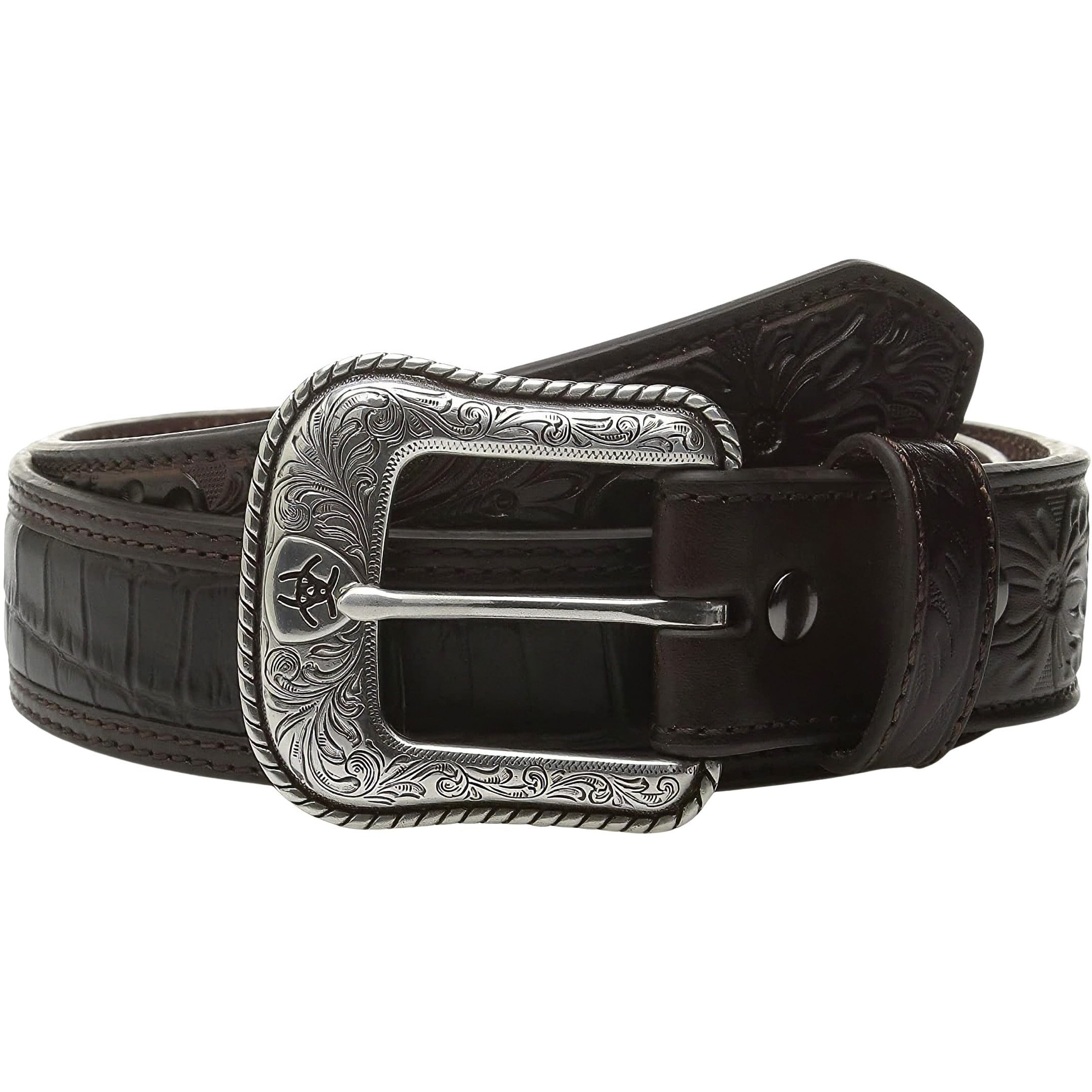 ARIAT Men's Top Caiman Belt, Black Cherry, 38