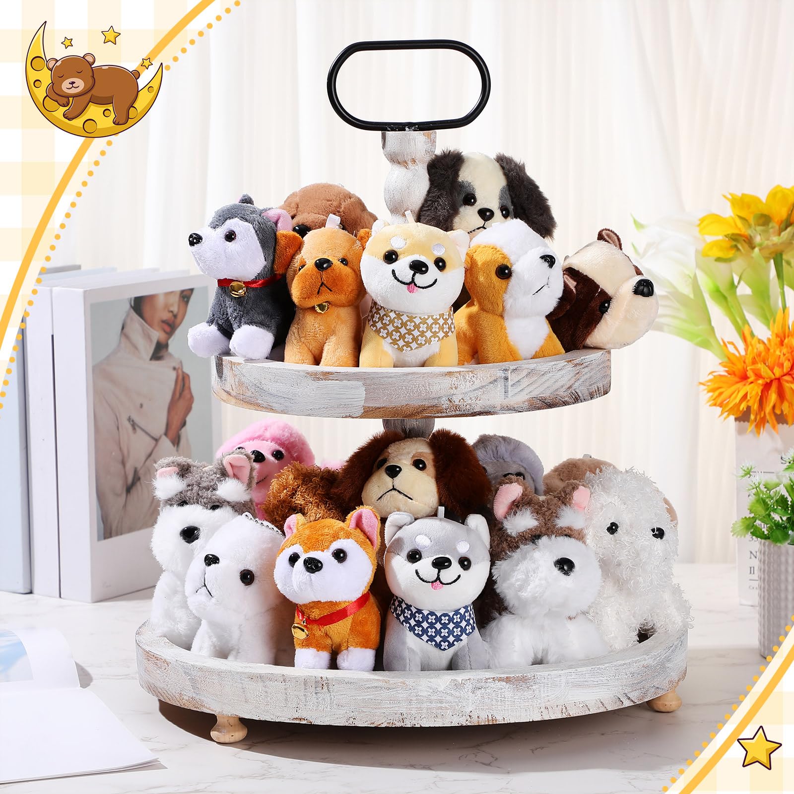 Aoriher 18 Pcs Mini Plush Dogs Bulk Puppy Stuffed Animals Small Stuffed Cute Assorted Soft Plush Toys Doll for Puppy Birthday Party Favors(Cute Dog) - Image 2