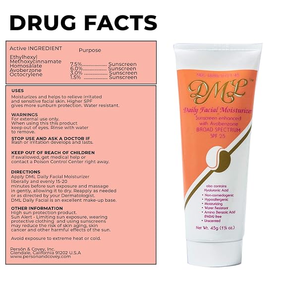 مرطب الوجه اليومي Dml ، Spf 25-1.5 أونصة