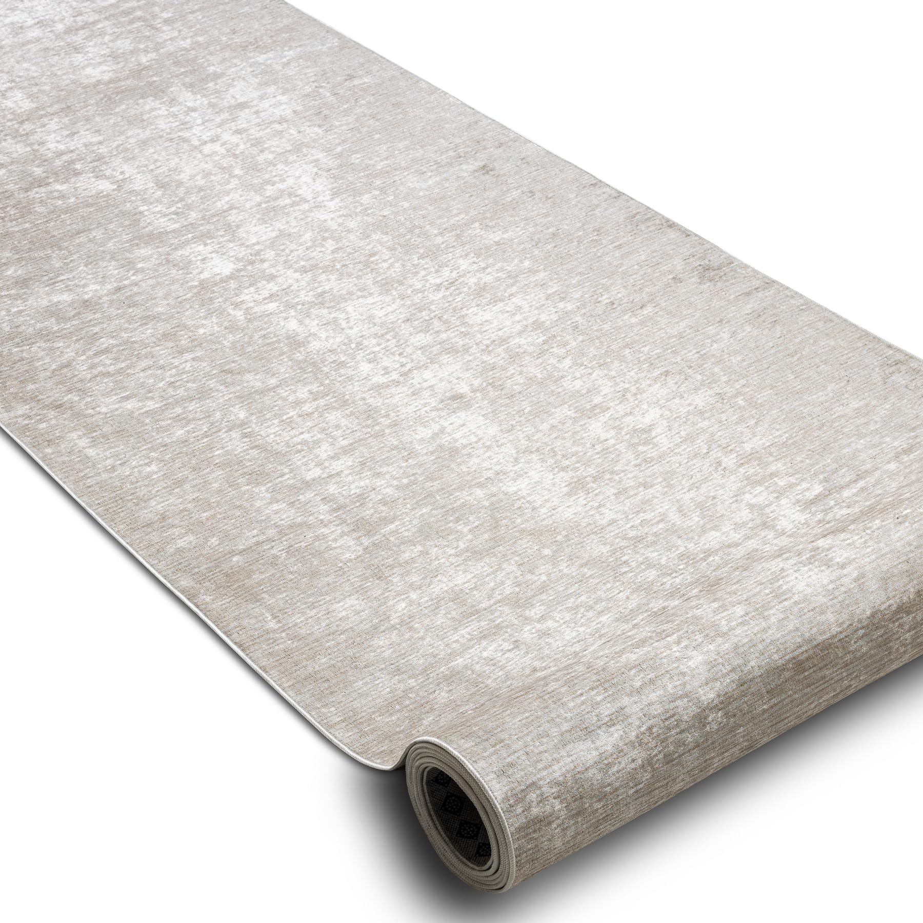 rugsx Läufer Antirutsch Lotus Smooth 52420 Melange beige - Waschbar - 80x500 cm- Rutschfester Teppich für Flur & Küche