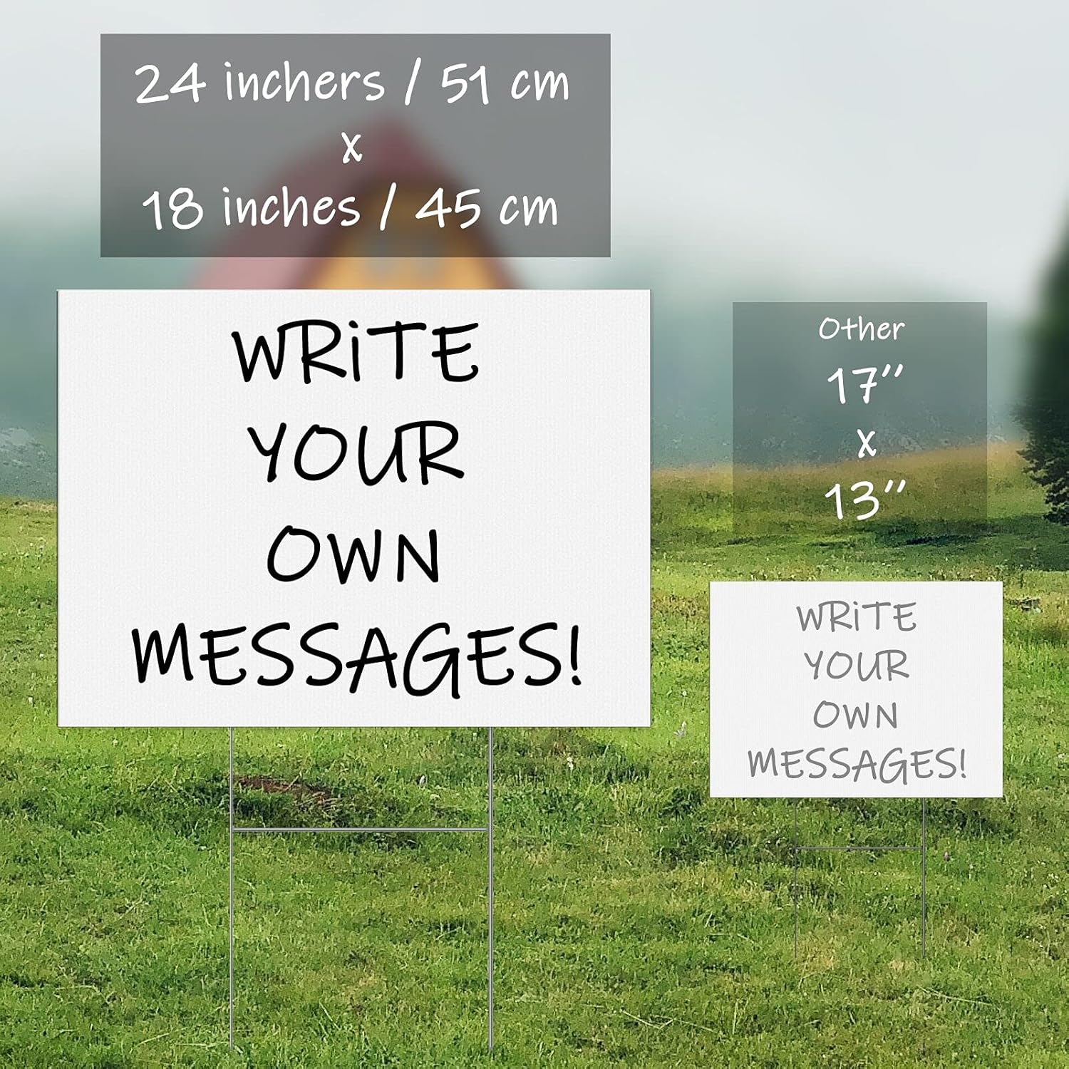 6 Pack Large Blank Yard Signs with Stakes, 18"x24" White Corrugated Plastic Signs for Party Decorations, Garage Sale, Guidepost, Open House