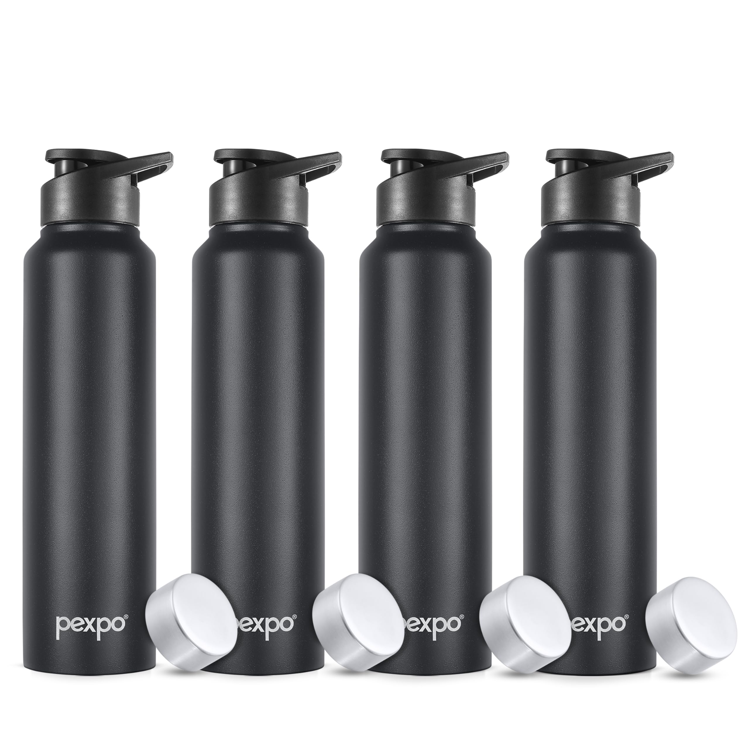 Go24 pexpo Stainless Steel Water Bottle Chromo Knight Black 950ml
