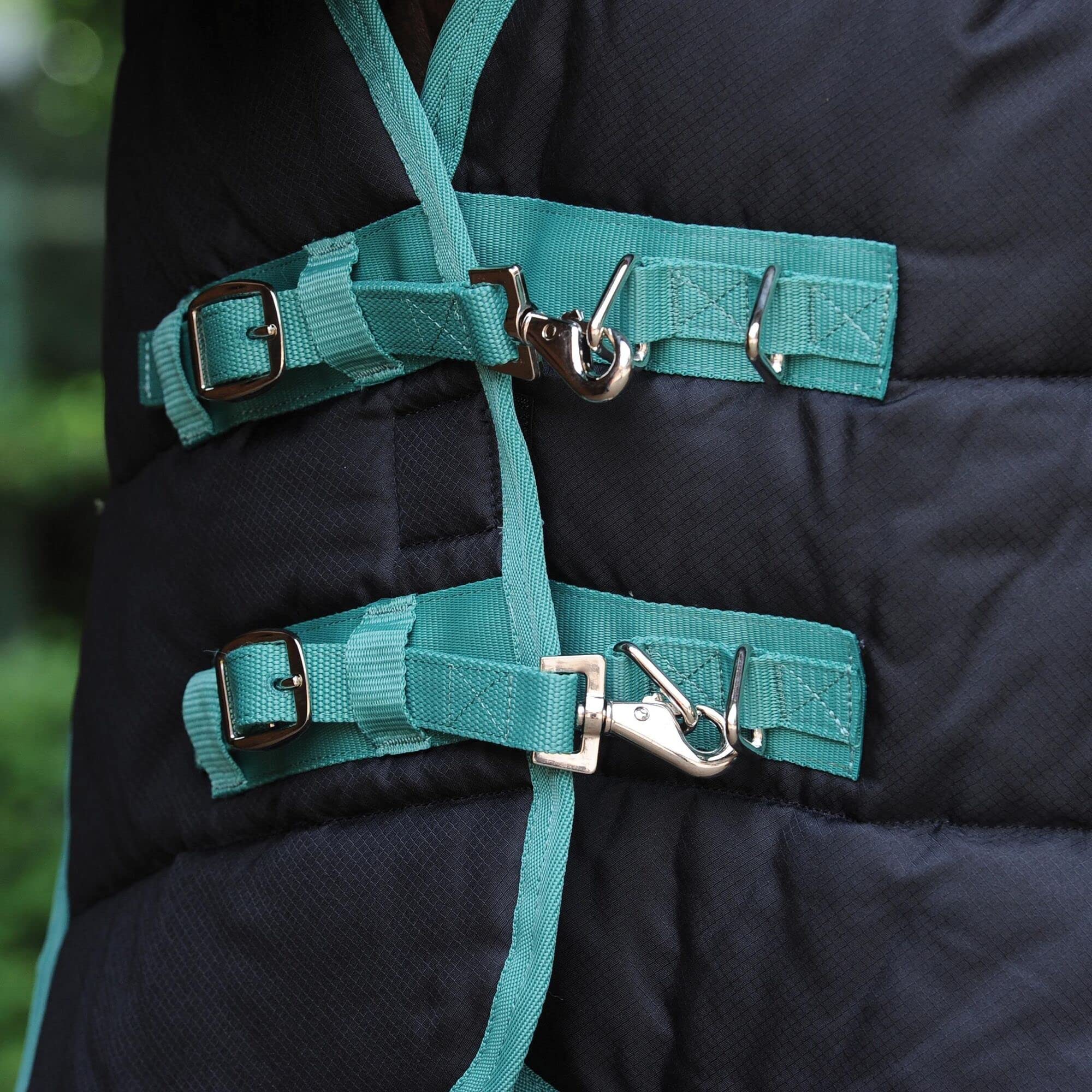 Weatherbeeta Green-Tec Średni lekki dywan do stajni dla konia (15 cm) (czarny/butelkowa zieleń)