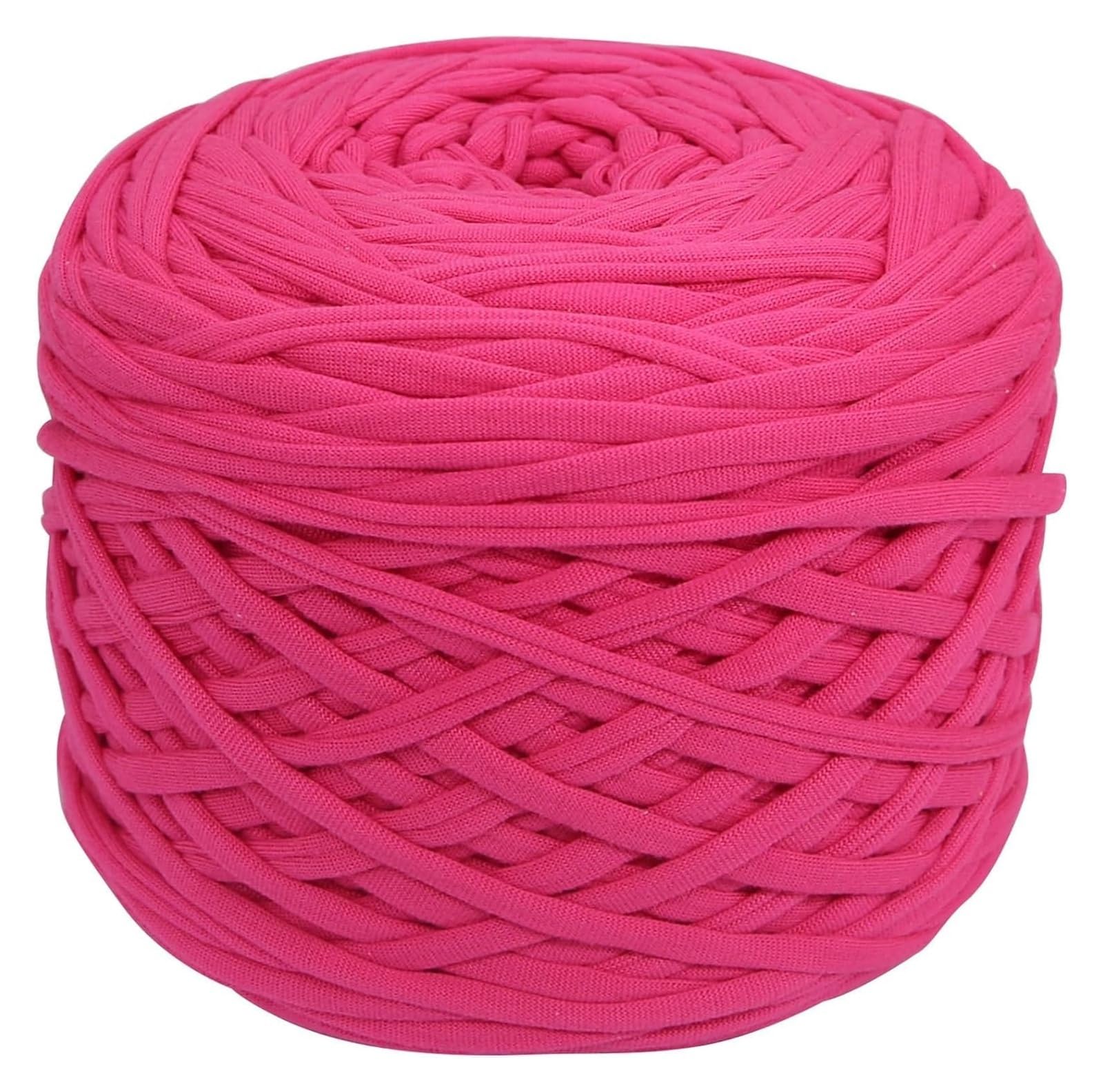 Gruba przędza Aeelike, Arm Knitting Gruba przędza Wełna 400 g/szt. T-Shirt Elastyczna tkanina Torba DIY Szydełkowanie Wielokolorowa(Rose red)