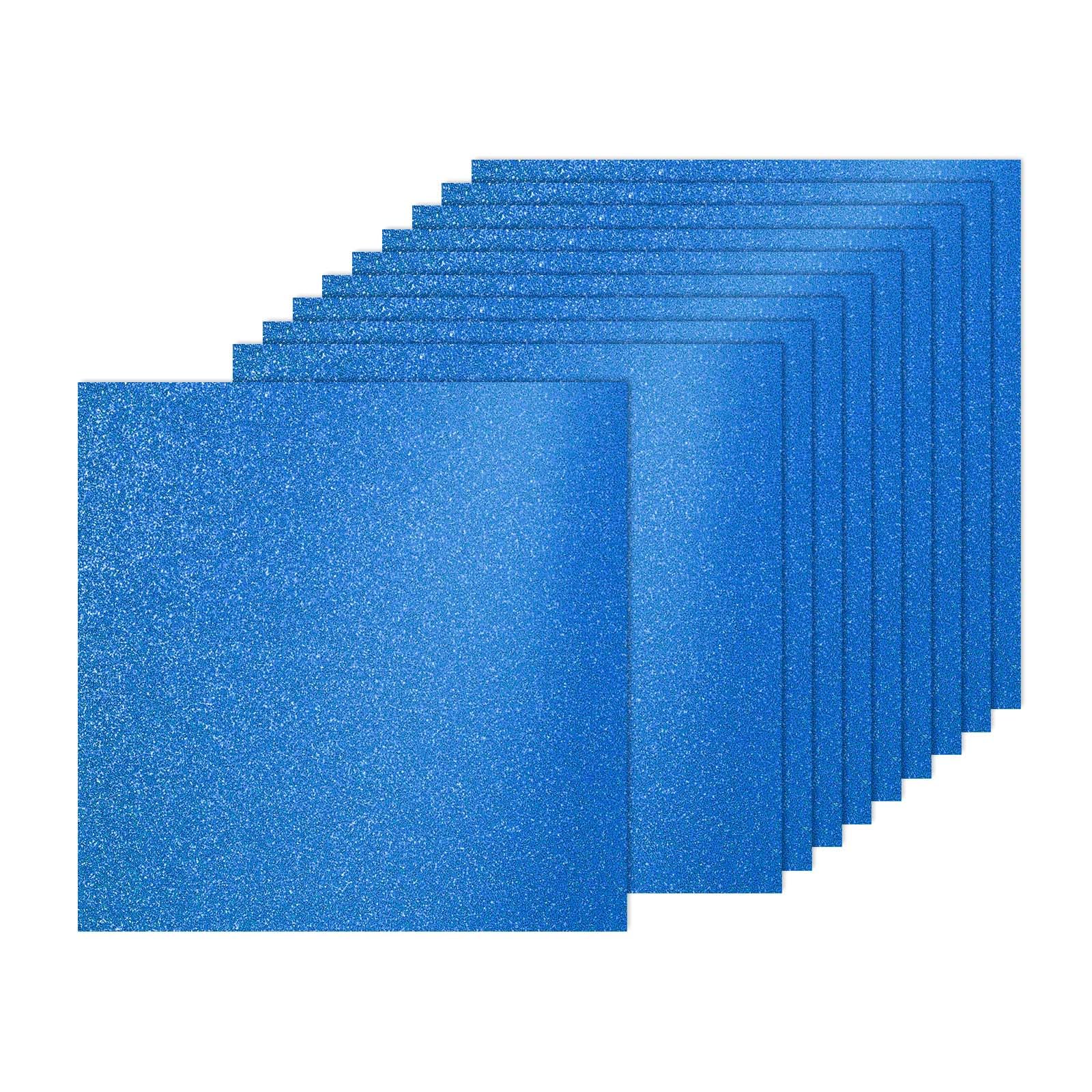 PATIKIL 20Sheets Blue Glitter Cardstock, 12x12In Glitter Paper Card Stock Shiny Scrapbook 250gsm Sparkly Paper Large Shimmer for Crafts Scrapbook DIY Art Wedding Party