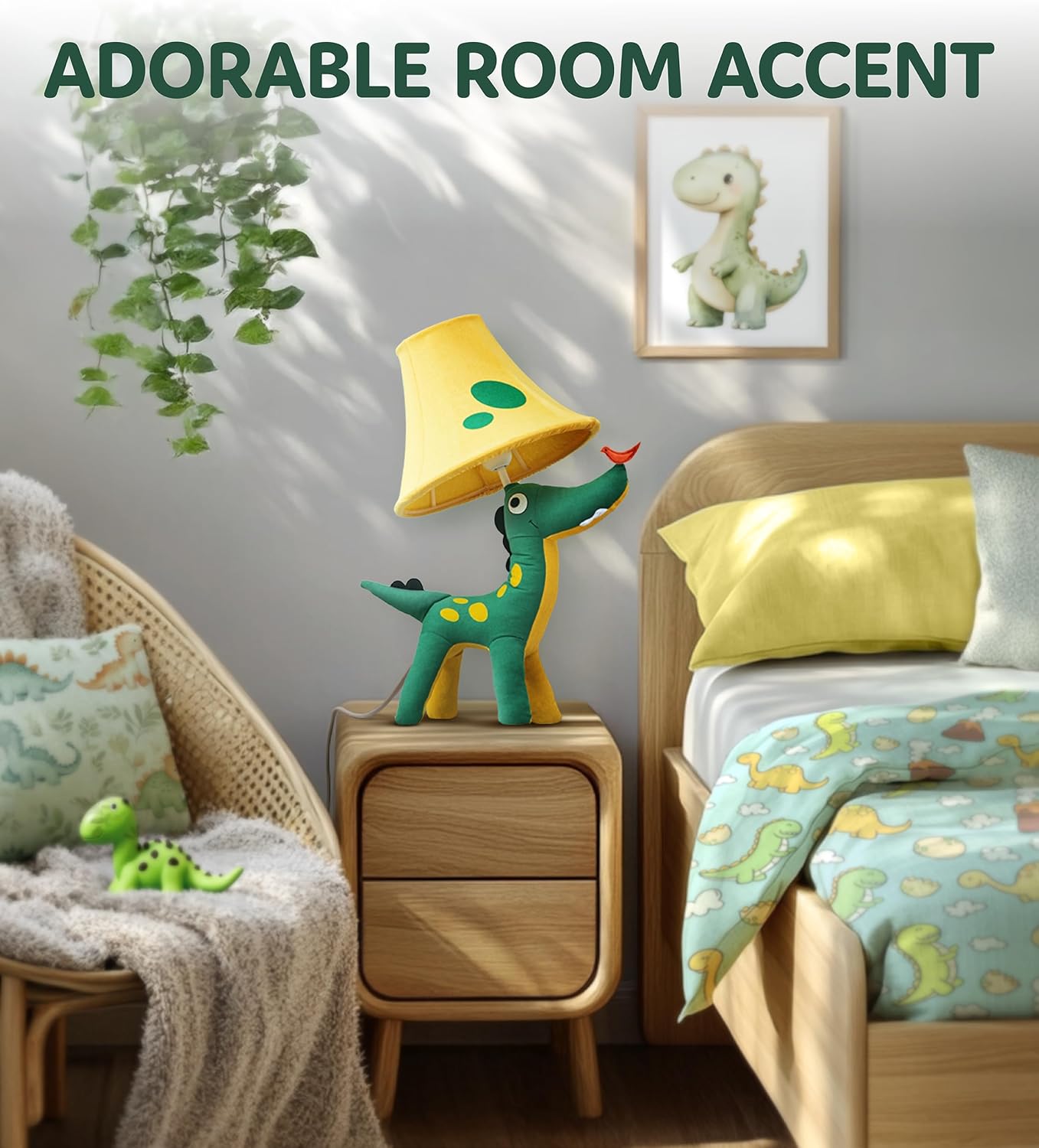 Dinosaur Kids Lamp for Boys Bedroom - 20", Boys lamp for Kids Room - Cute Christmas Gifts, Birthday Gifts for All Ages: Toddler Girls, Children, Grandkids 3 4 5 and Up Years Old, Sister, Brother - Image 7